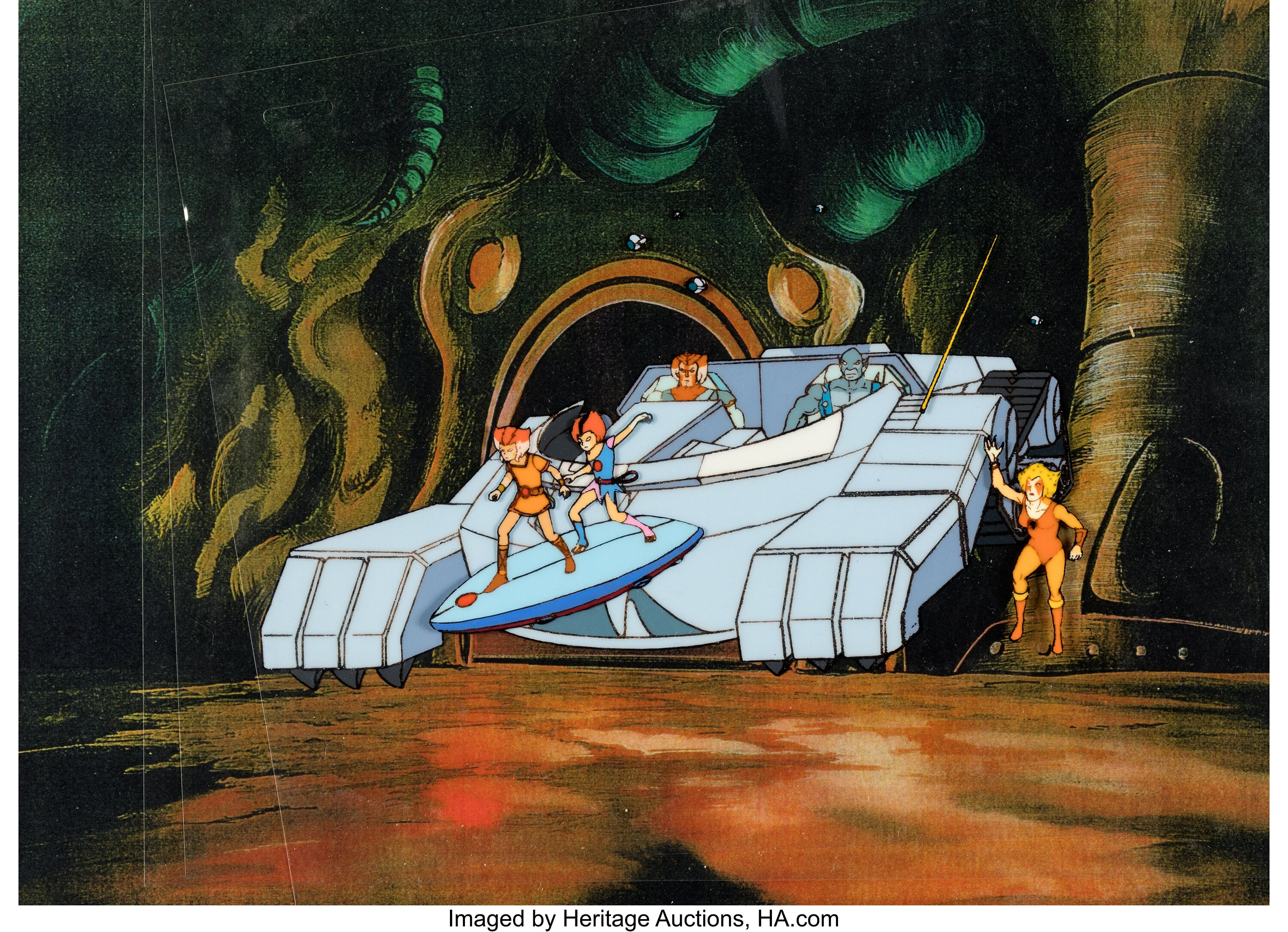 ThunderCats WilyKit, WiliKat, and Cheetara with Tygra and Panthro on Thunder Tank