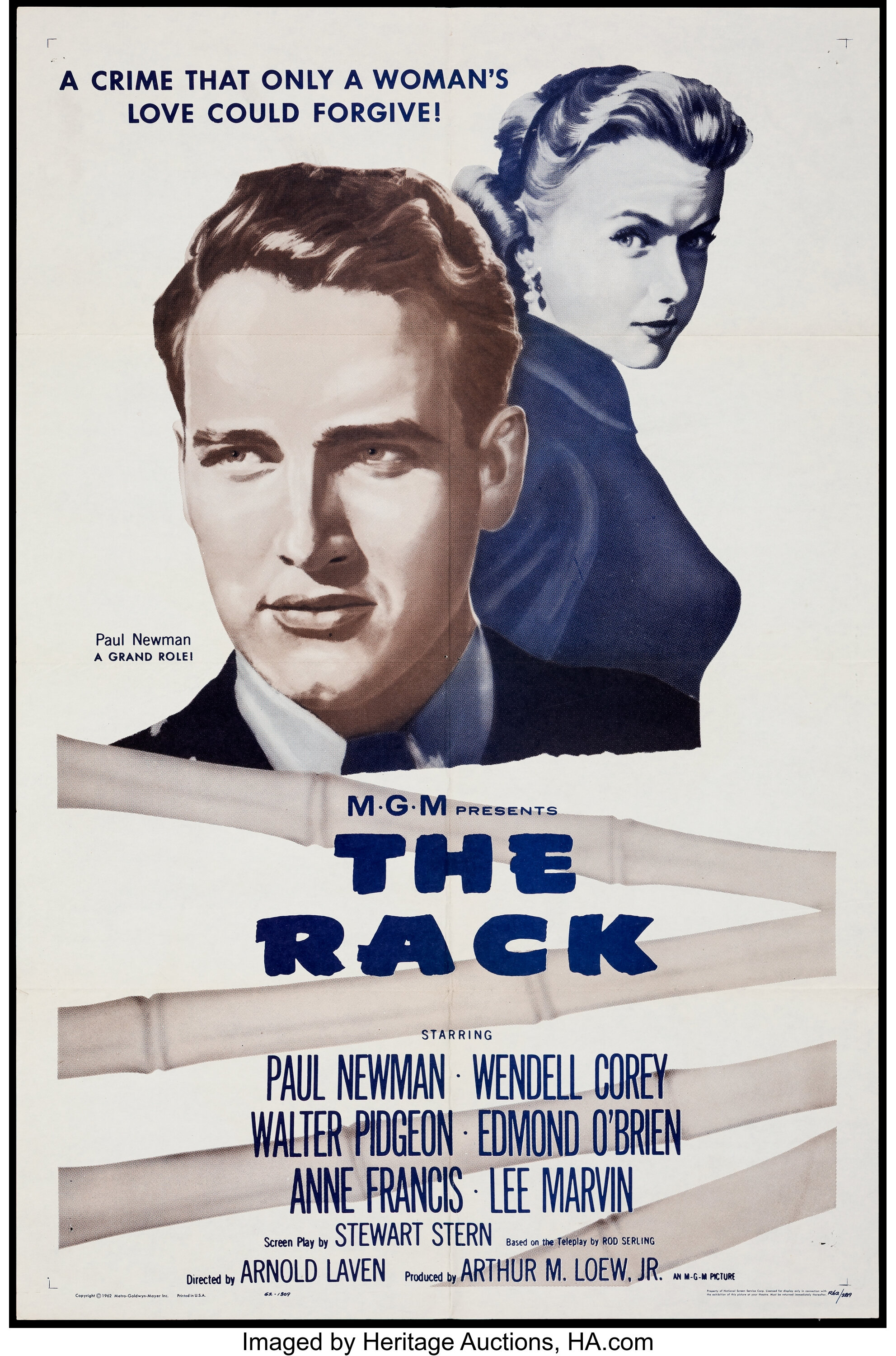 The Rack (MGM, R-1962). Folded, Overall: Very Fine. Identical One | Lot ...