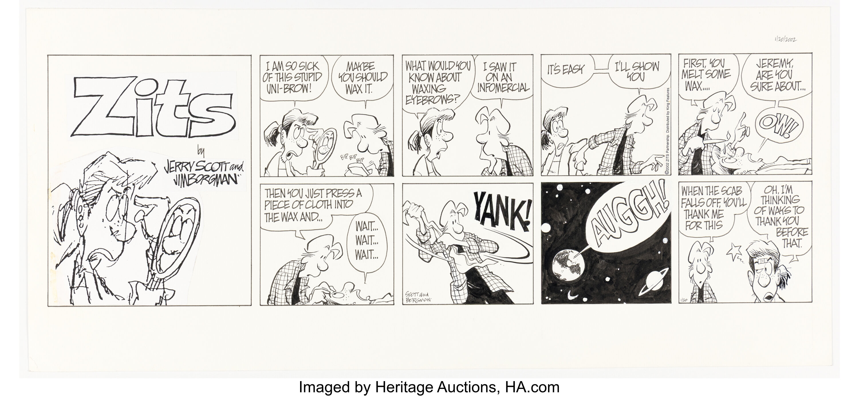 Jerry Scott and Jim Borgman Zits Sunday Comic Strip Original Art | Lot ...