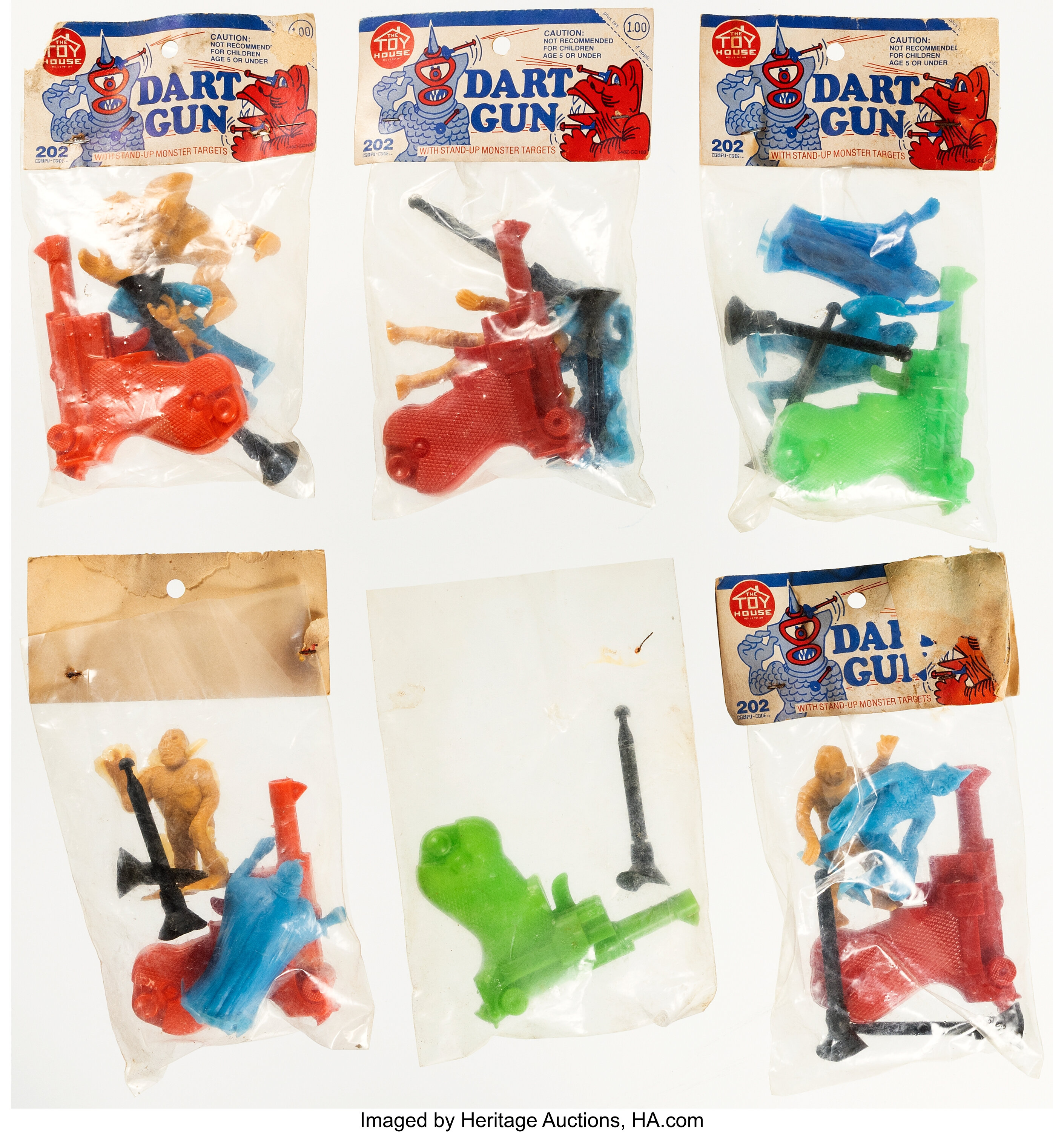 Dart Gun with Stand-Up Monster Targets Lot of 6 (Toy House, | Lot ...