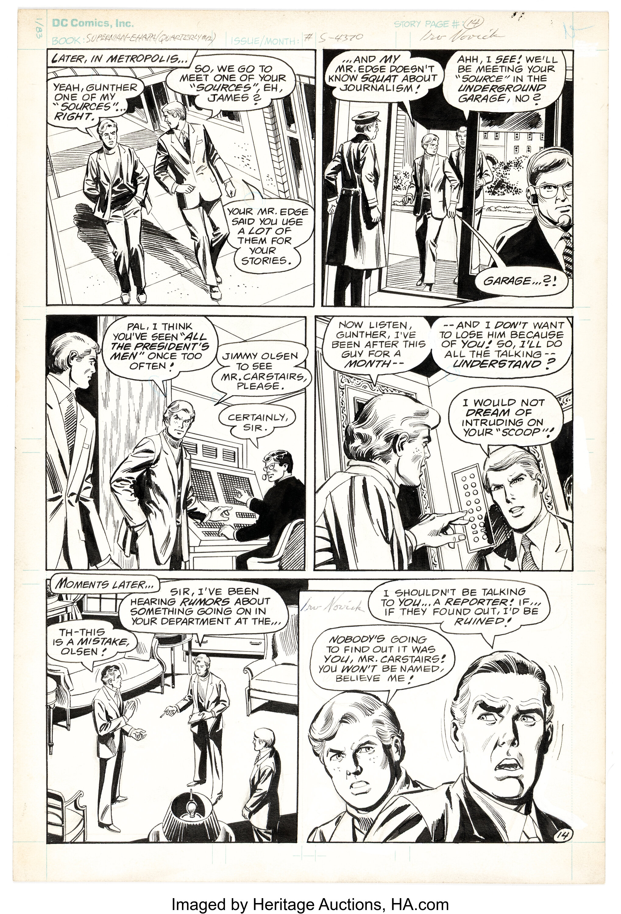Irv Novick and Joe Giella Superman Album #11 Jimmy Olsen Story Page ...