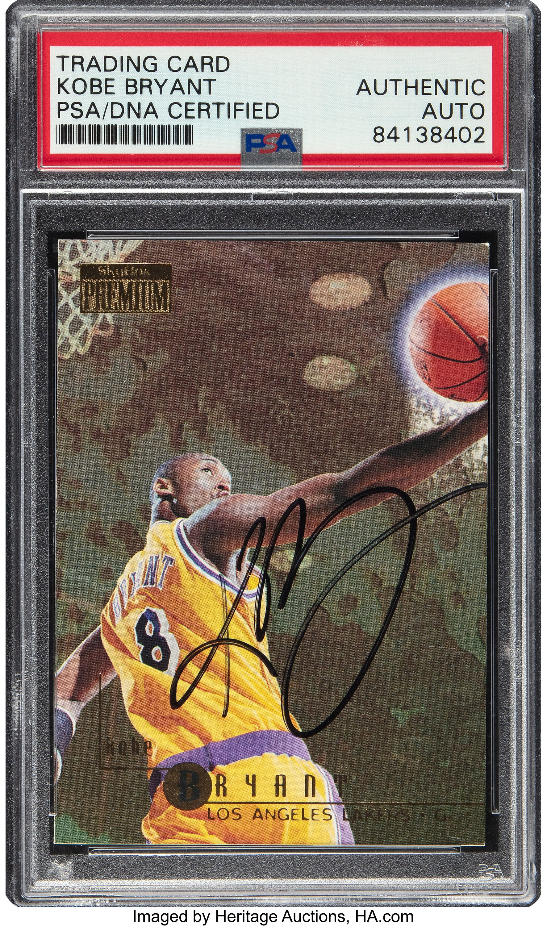 Signed 1996 SkyBox Premium Kobe Bryant Rookie #55 PSA Authentic | Lot ...