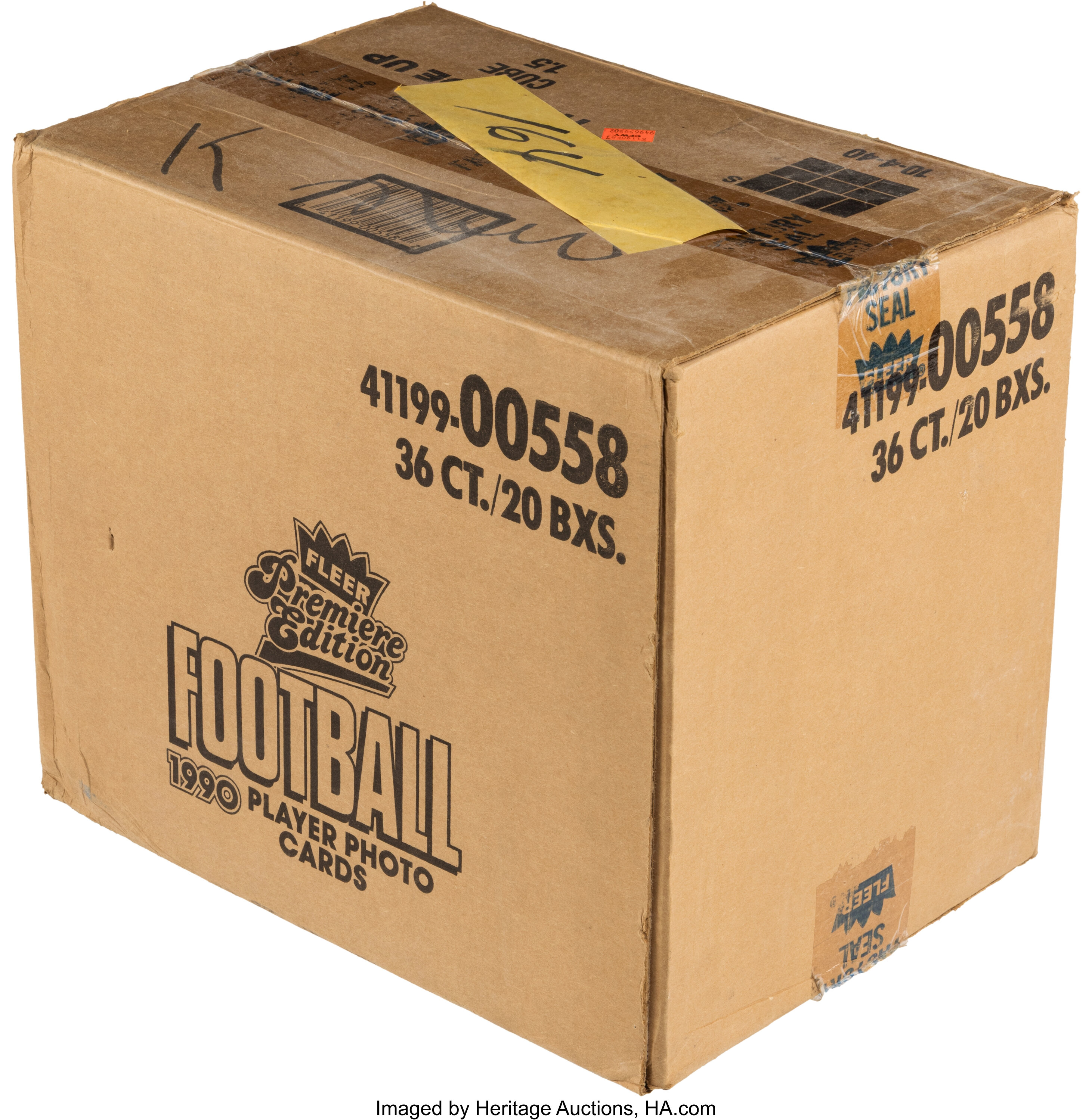 1990 Fleer Football Factory Sealed Wax Box Case With 36 Unopened | Lot ...