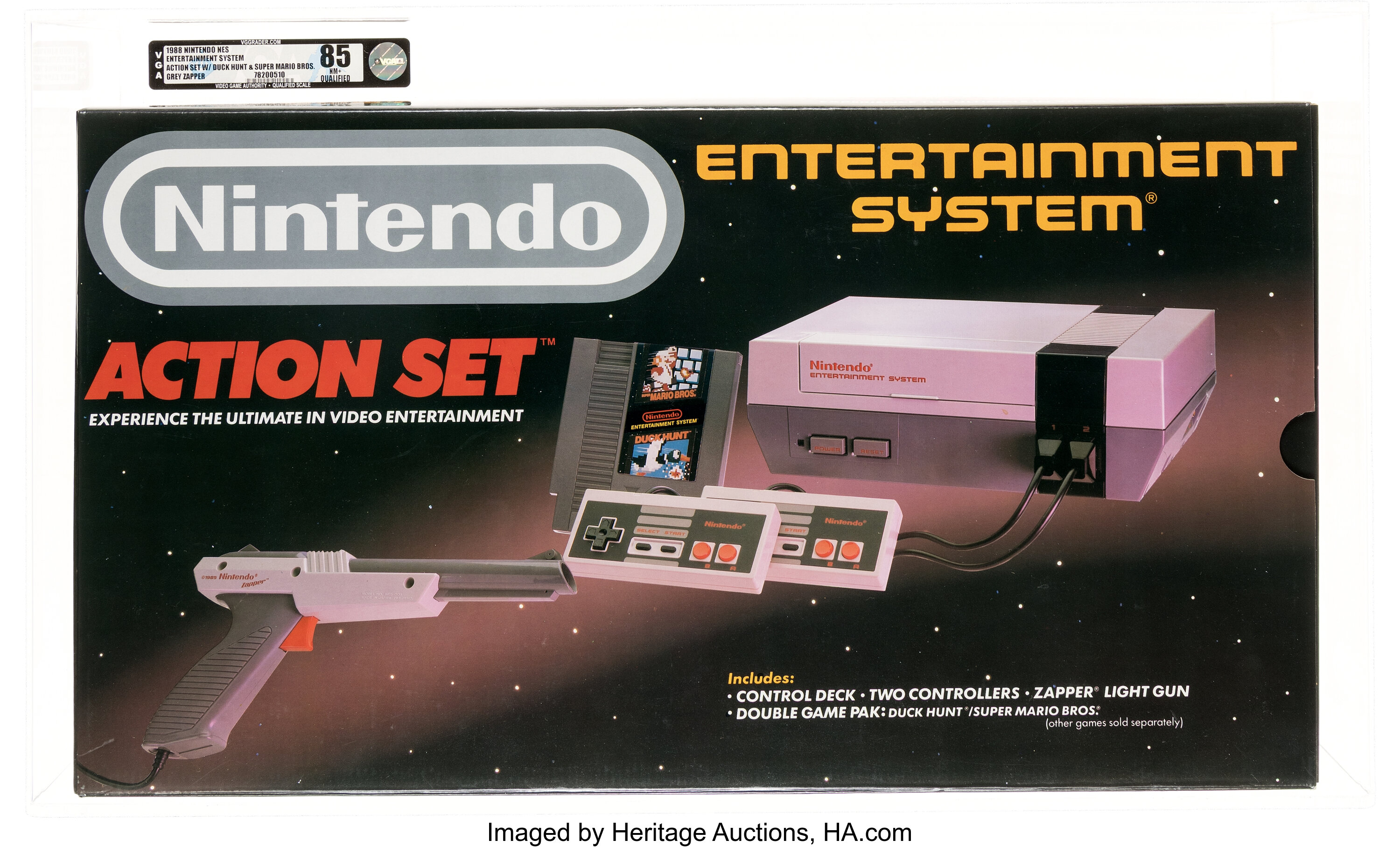 Nintendo Entertainment System Action Set Console - VGA 85 NM+ | Lot ...
