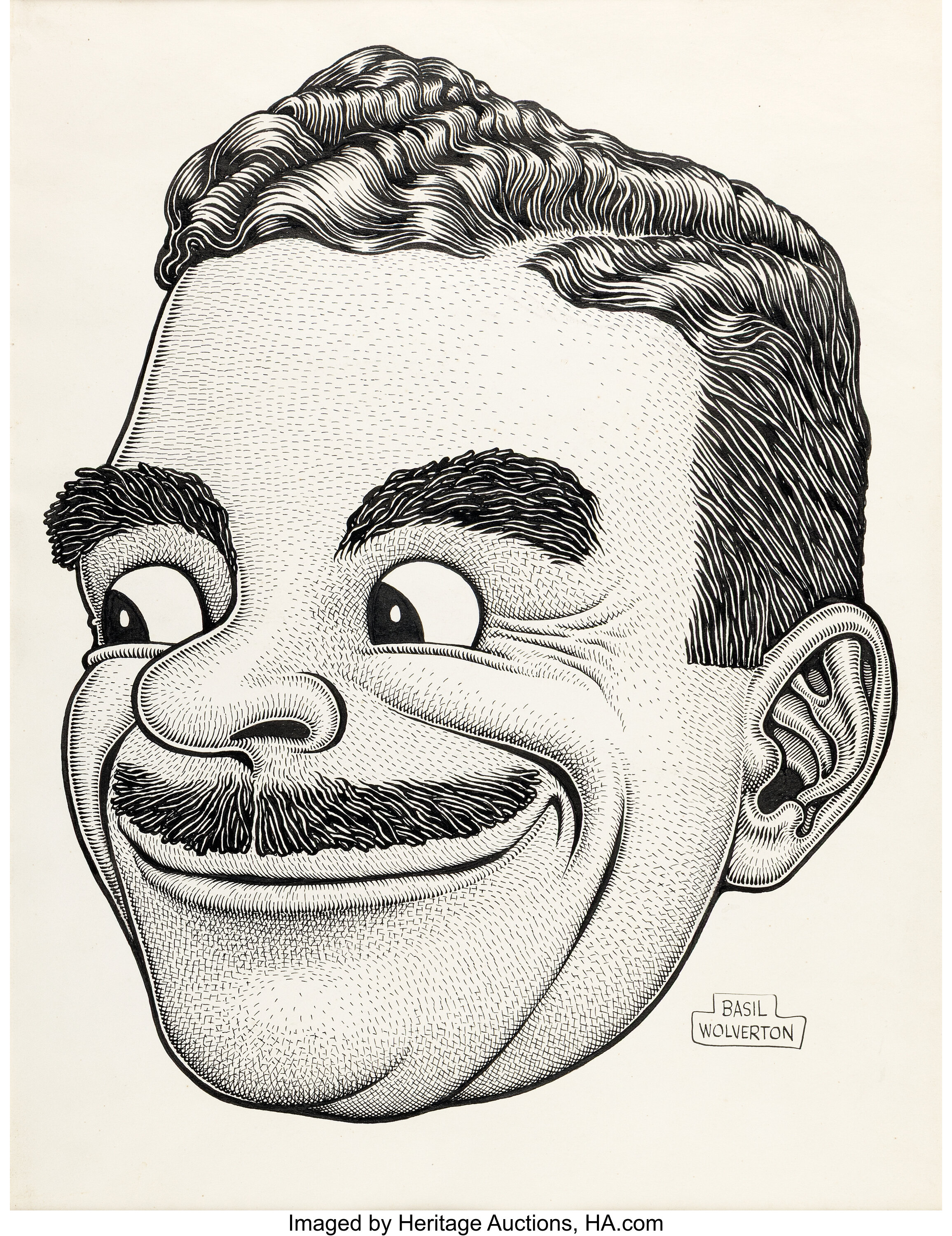 Basil Wolverton - Thomas E. Dewey Illustration Original Art | Lot ...