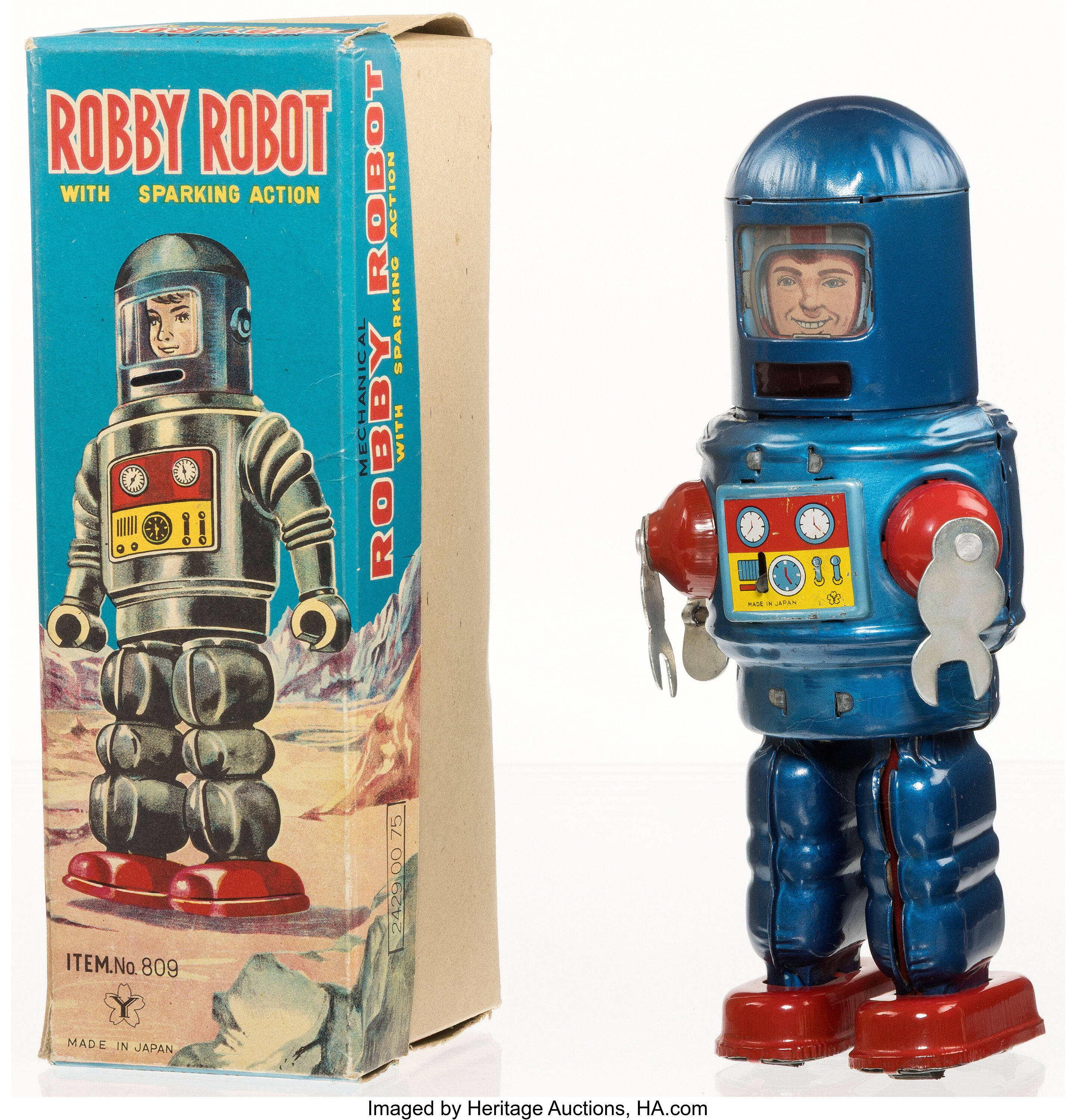 Yonezawa Robby Robot Wind-Up Tin Toy with Original Box (Yonezawa, | Lot ...