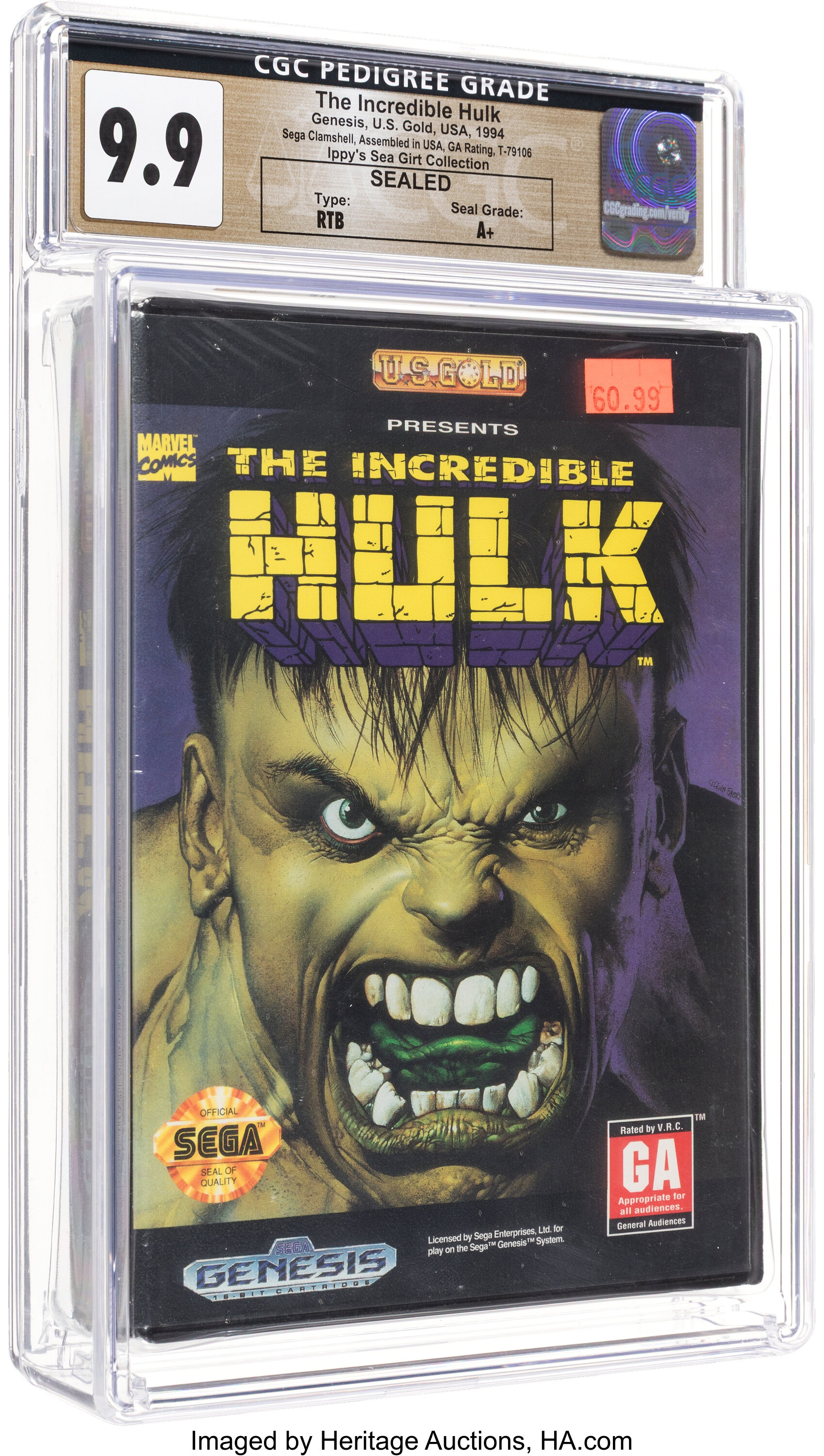 The Incredible Hulk - CGC 9.9 A+ Sealed, Genesis U.S. Gold 1994 | Lot ...