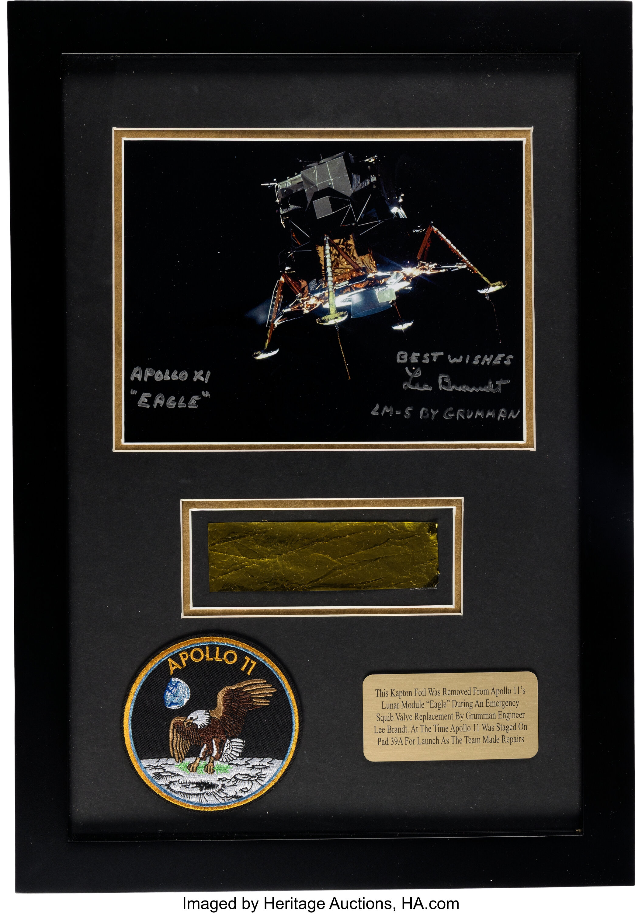 Apollo 11: Large Section of Kapton Foil Removed from the Lunar | Lot ...