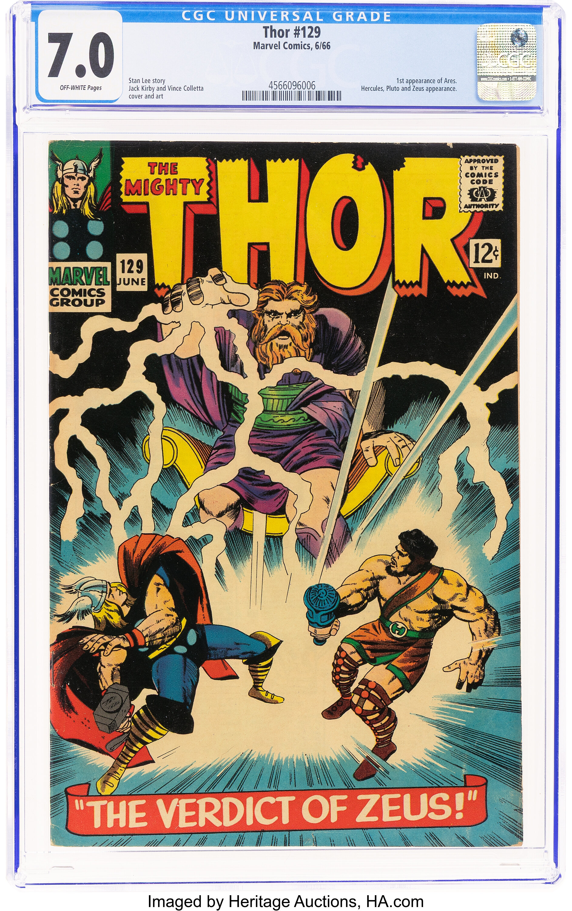 Thor #129 (Marvel, 1966) CGC FN/VF 7.0 Off-white pages.... Silver | Lot ...