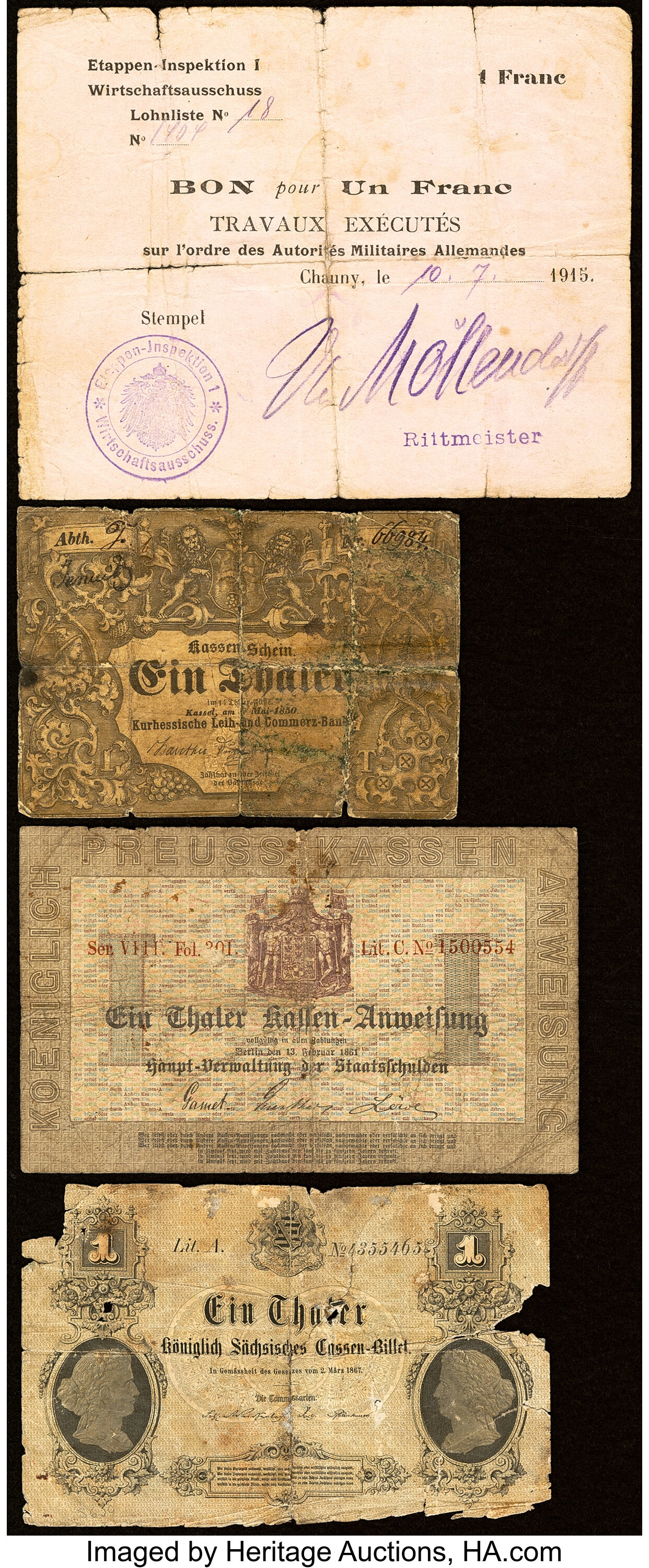 Germany Group of 4 Notes Very Good-Fine.. ... (Total: 4 notes) | Lot ...