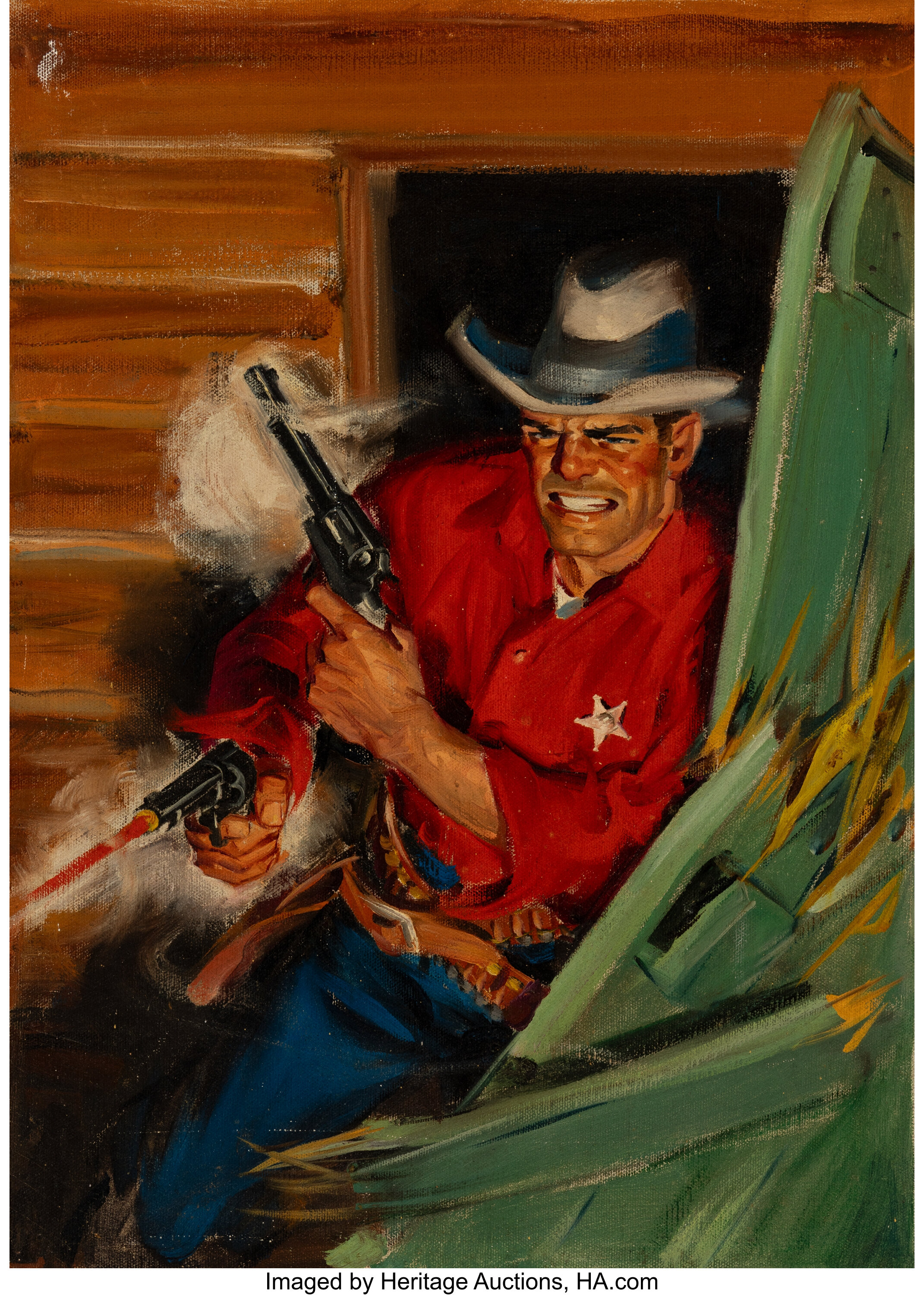 American Artist (20th Century). The Dead-Line, Western Novel | Lot ...