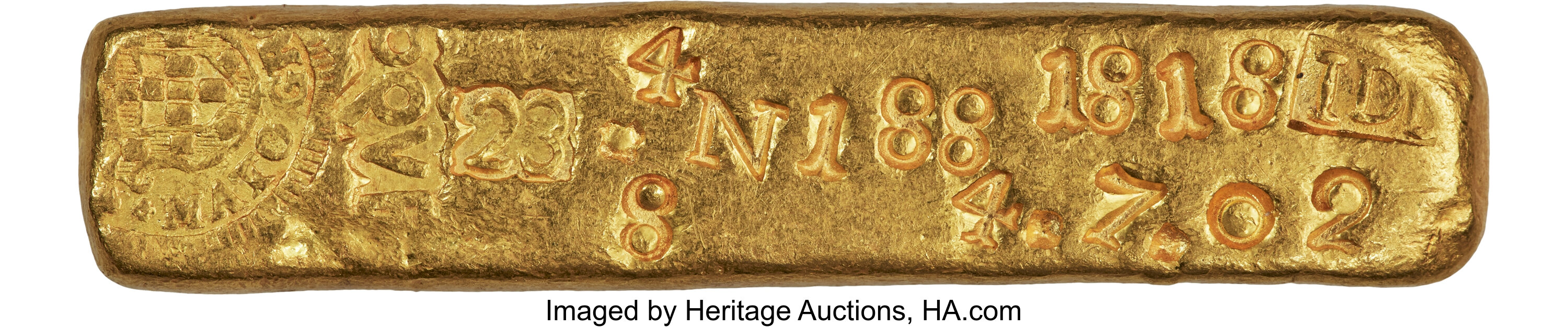 Joao VI gold Ingot of Mato Grosso 1818 AU