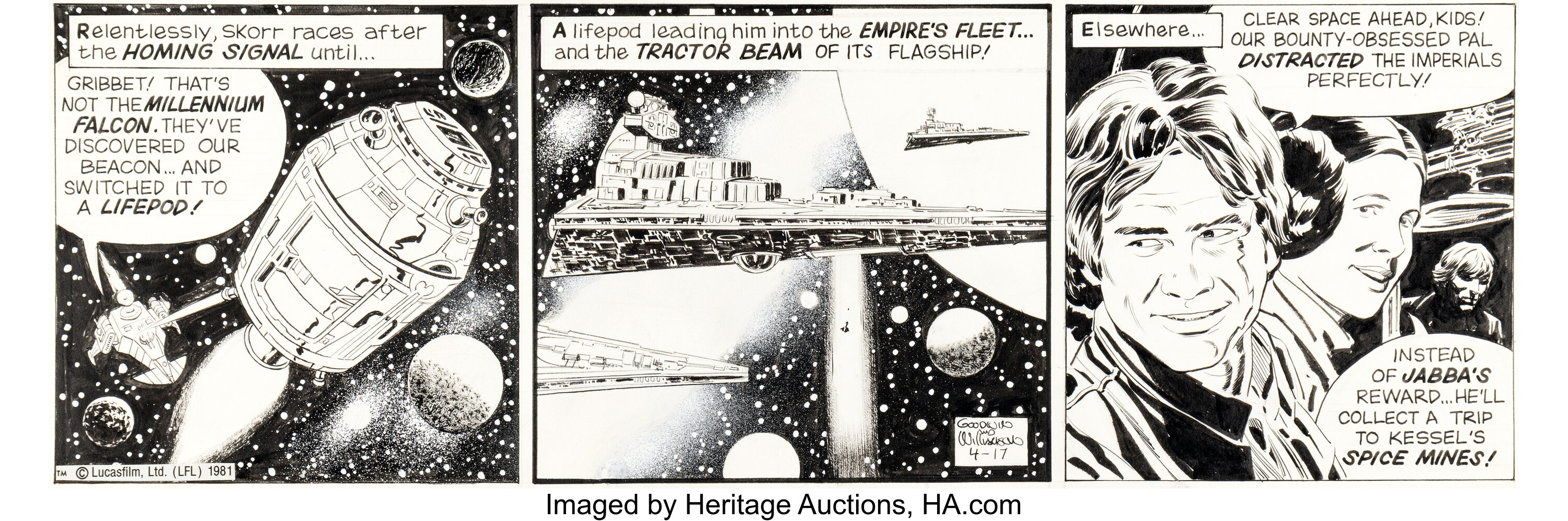 Al Williamson Star Wars Daily Comic Strip Original Art dated | Lot ...