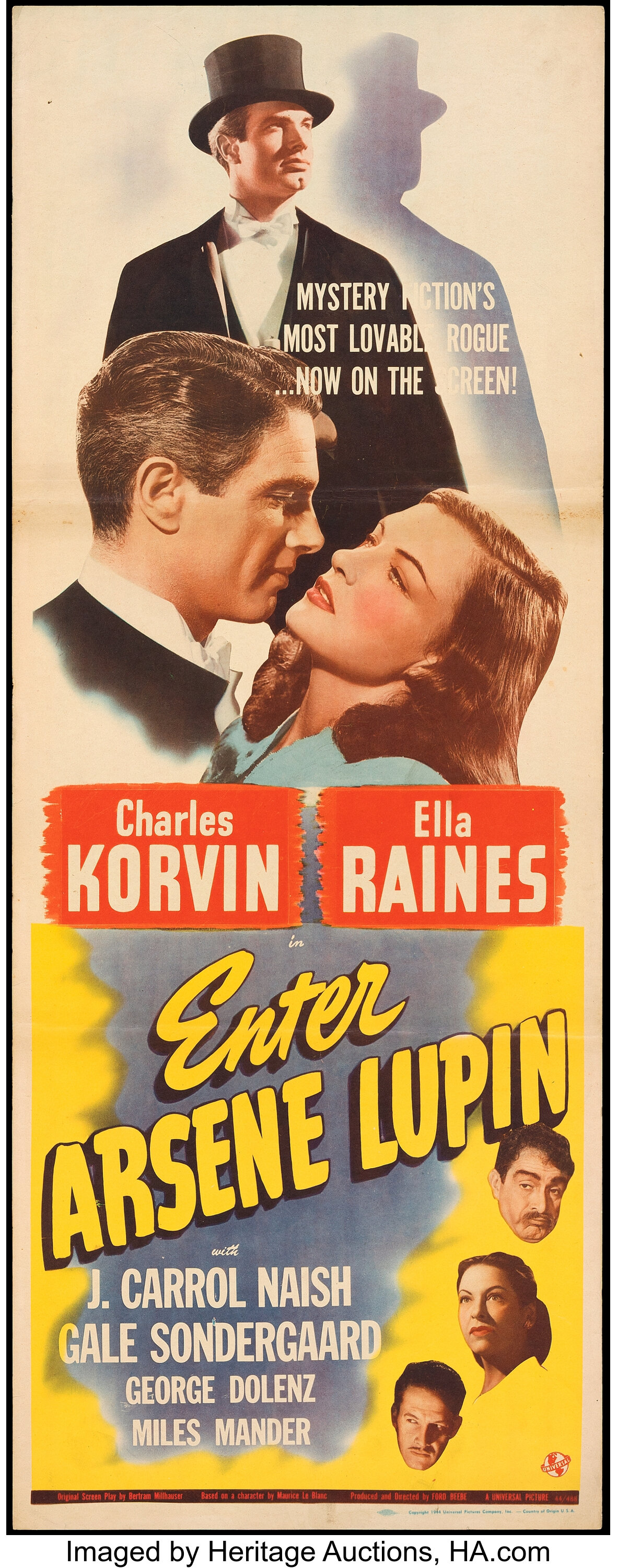 Enter Arsene Lupin & Other Lots (Universal, 1944). Rolled, Overall ...