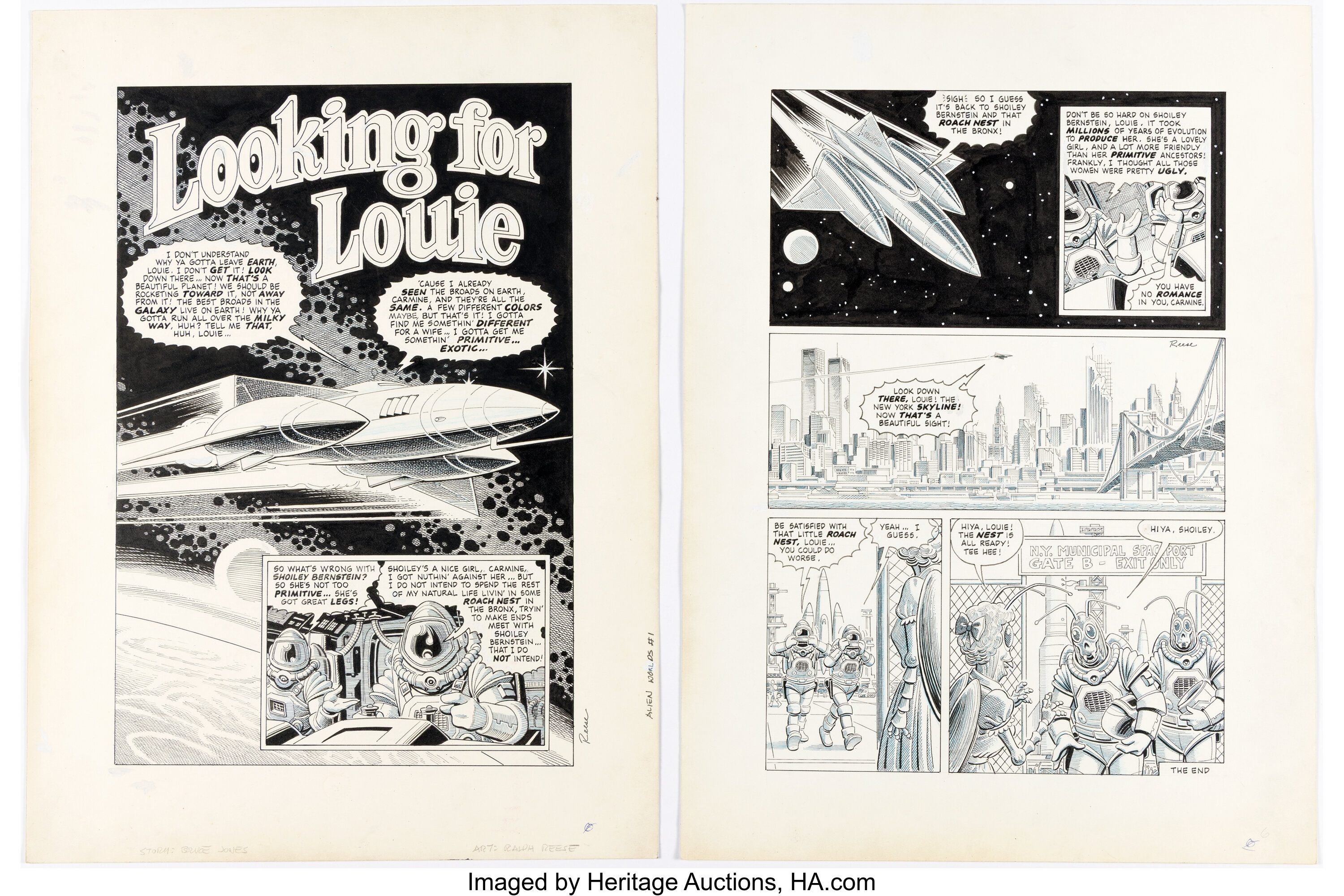 Ralph Reese Alien Worlds #1 Story Pages Original Art Group of 2 | Lot ...