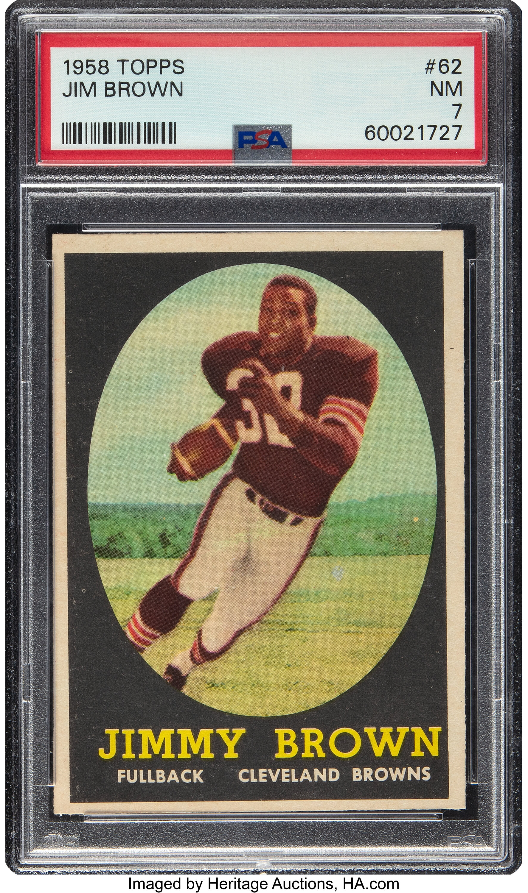 1958 Topps Jim Brown Rookie #62 PSA NM 7.... Football Cards Singles ...