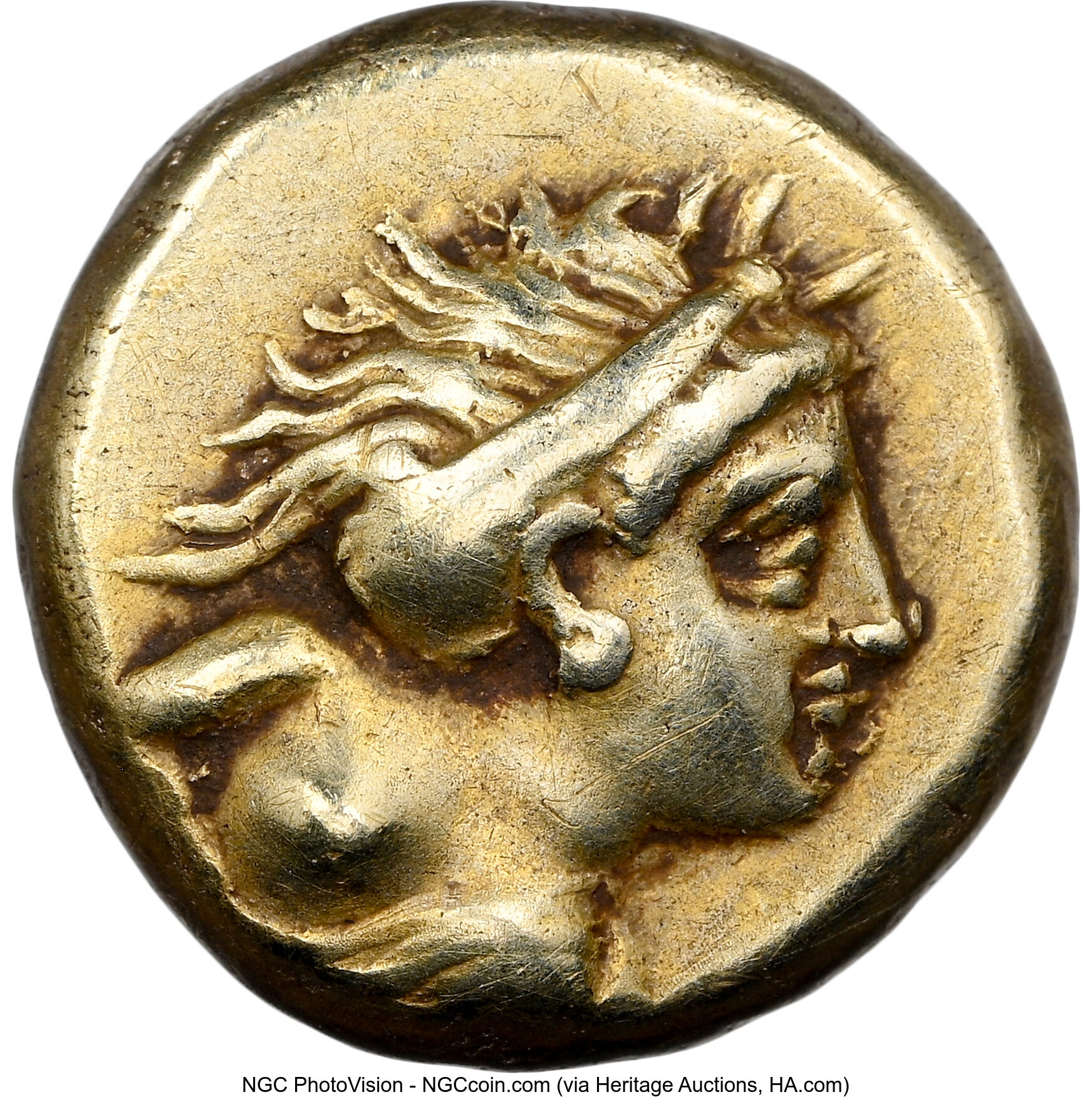 Greek: LESBOS. Mytilene. Ca. 377-326 BC. EL sixth-stater or hecte | Lot ...