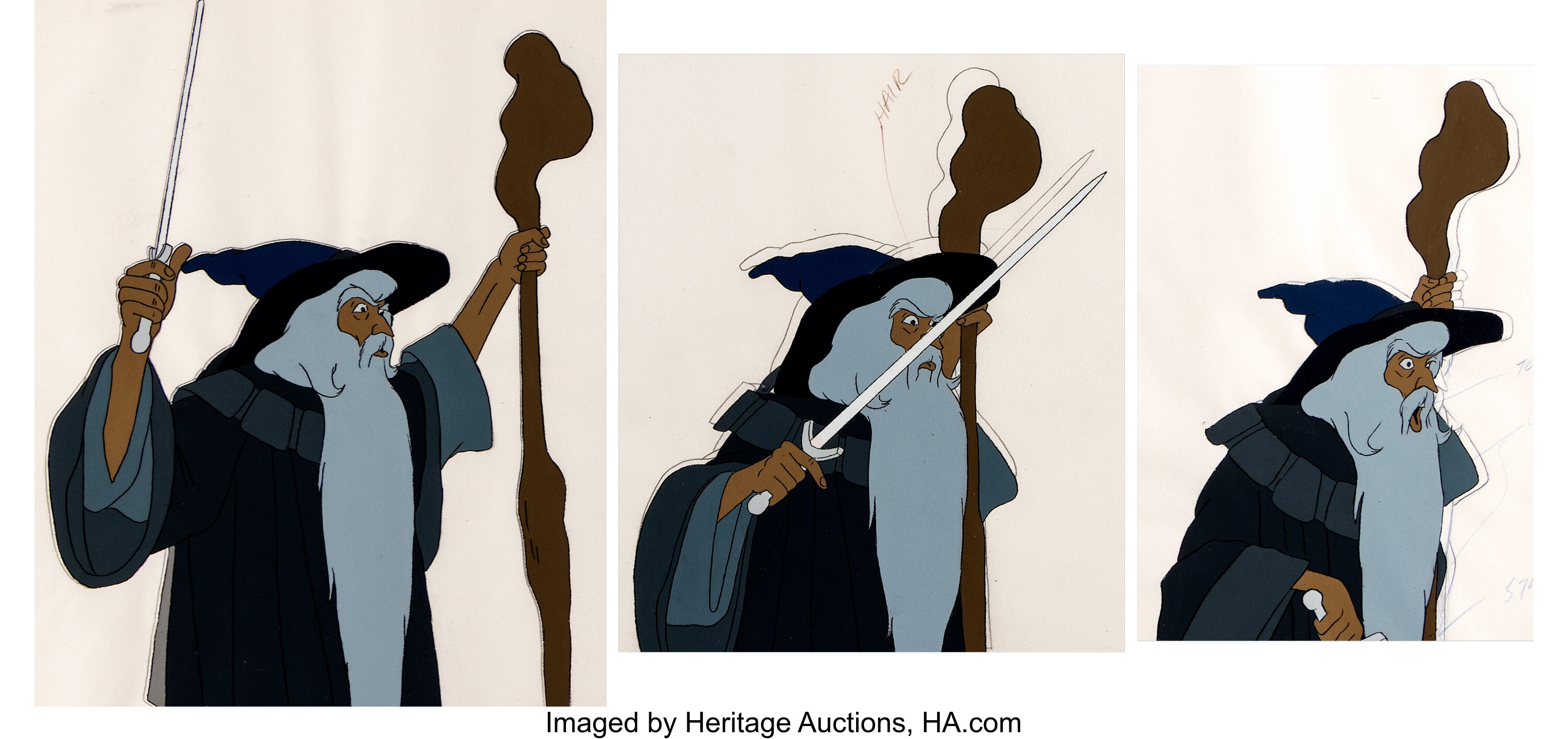 The Lord of the Rings Gandalf Production Cel and Animation Drawing ...
