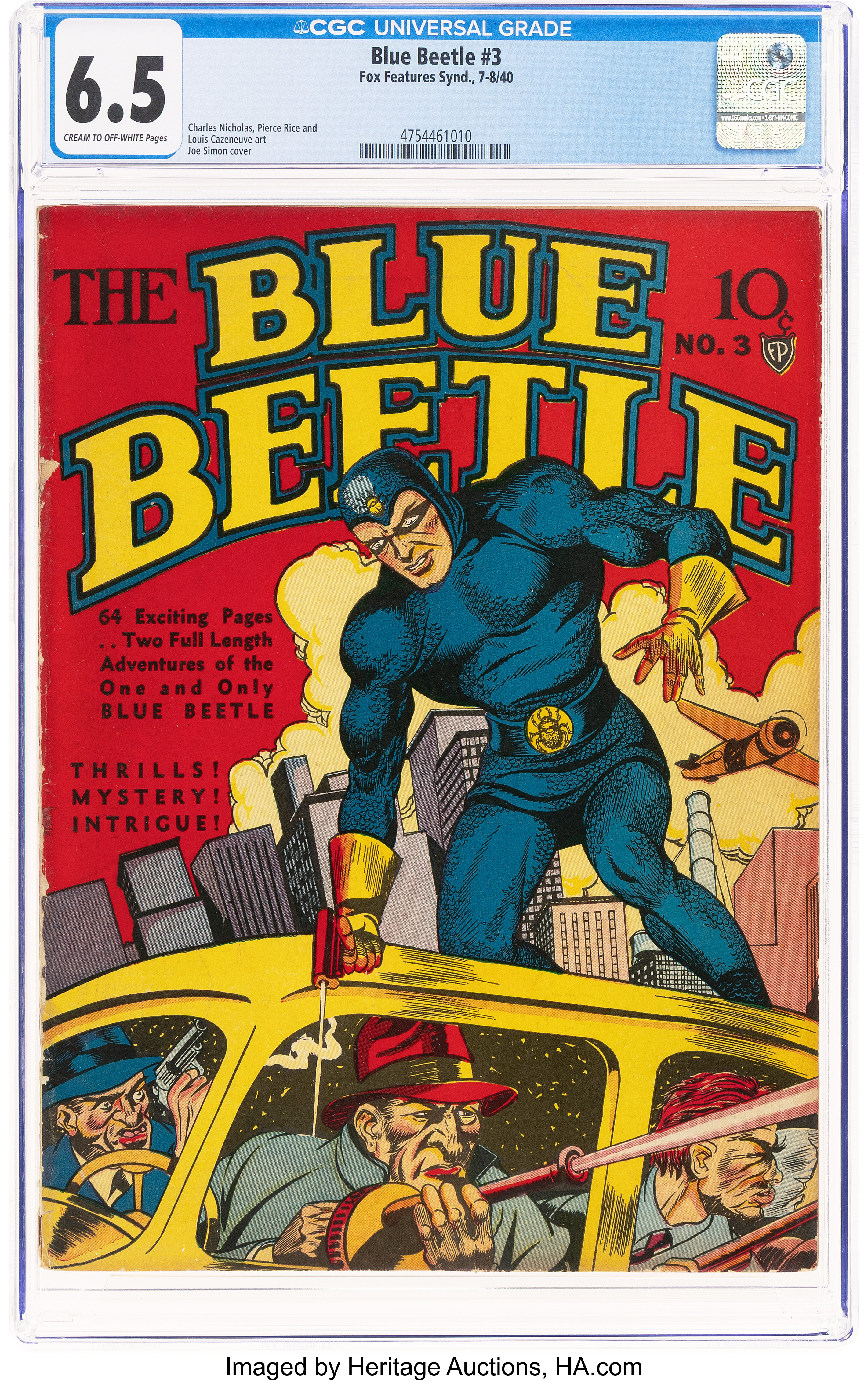 Blue Beetle #3 (Fox Features Syndicate, 1940) CGC FN+ 6.5 Cream to ...