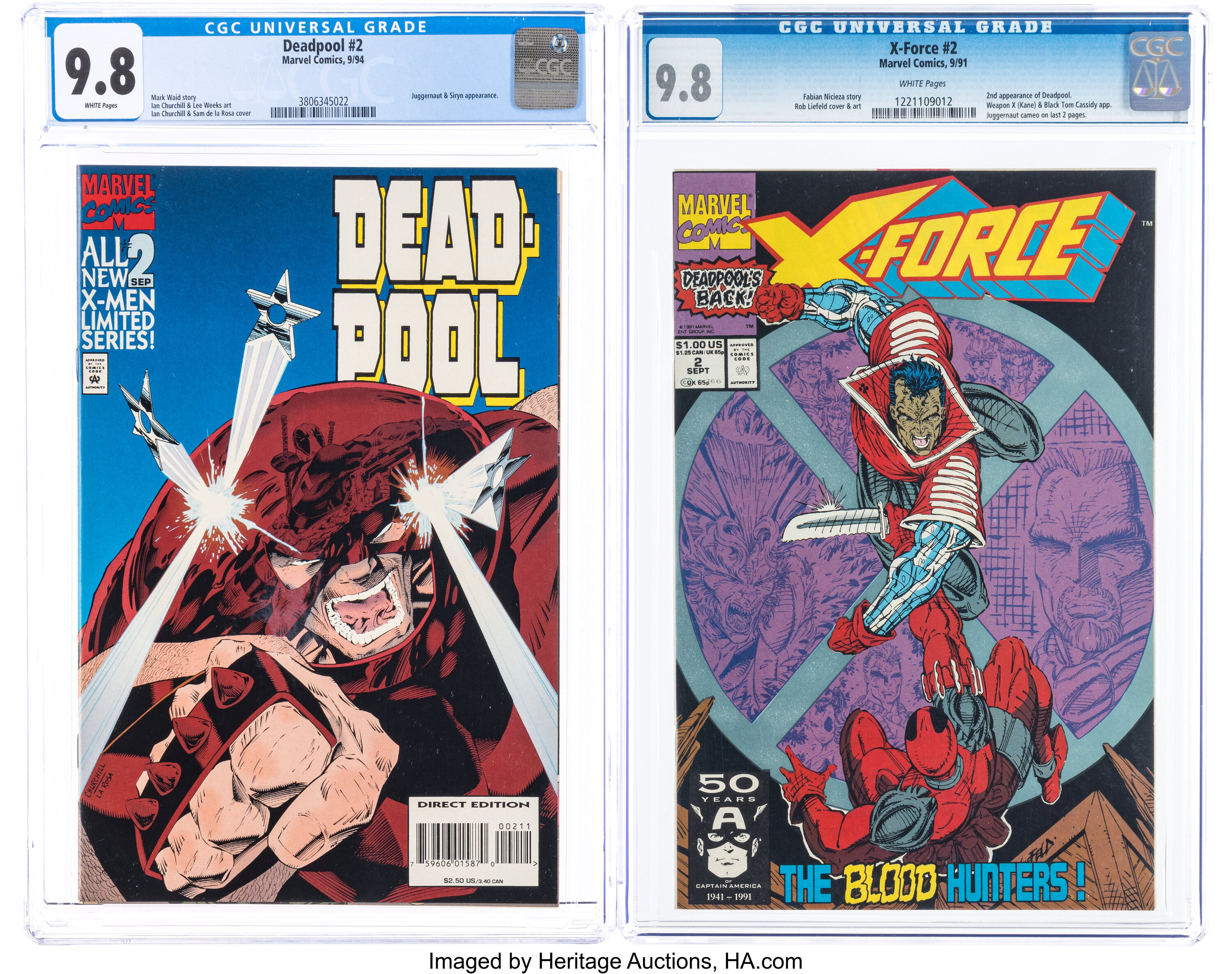 Deadpool #2 / X-Force #2 CGC-Certified Group (Marvel, 1991-94) | Lot ...