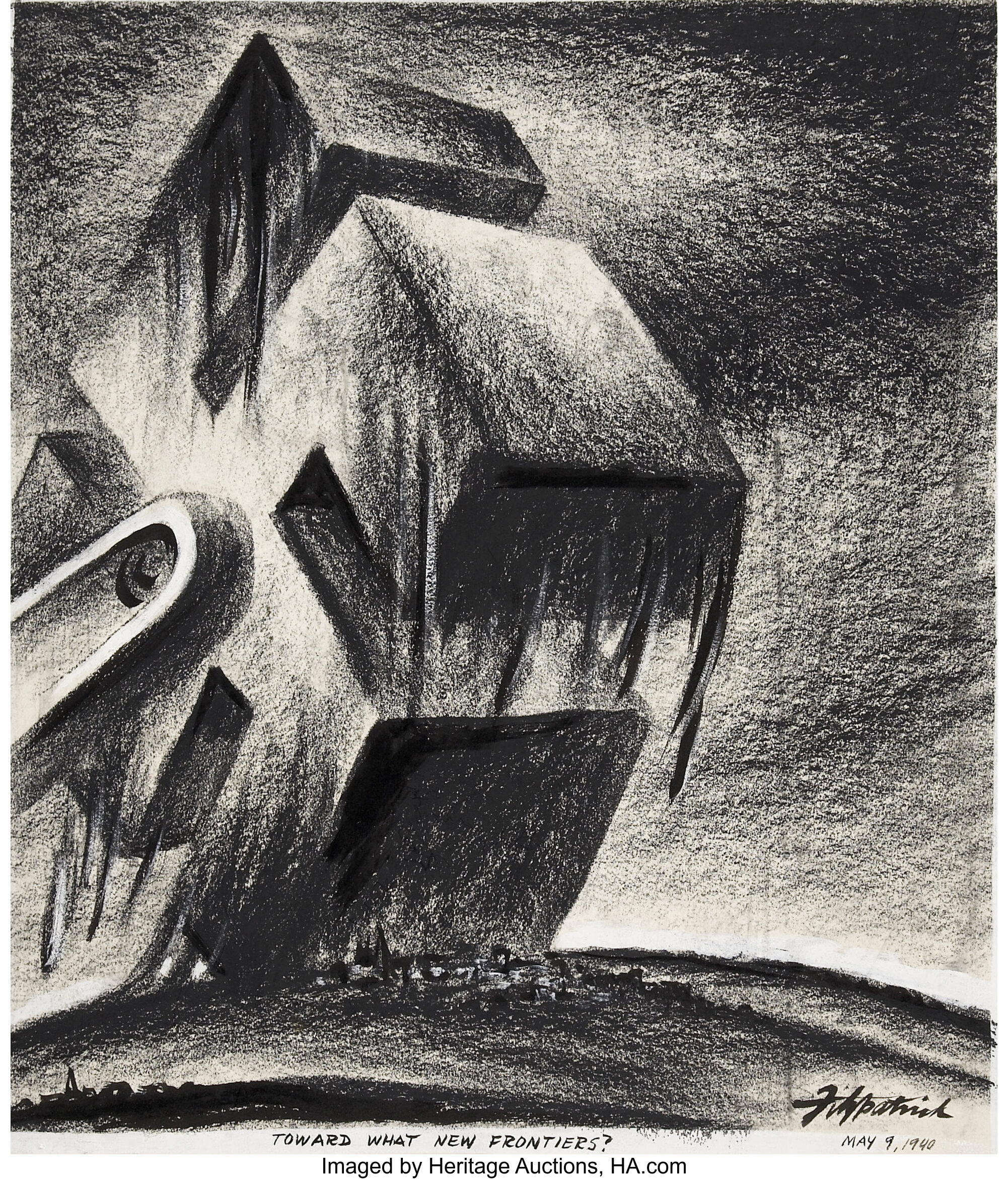 Daniel Fitzpatrick Political Cartoon Original Art (1940).... | Lot ...