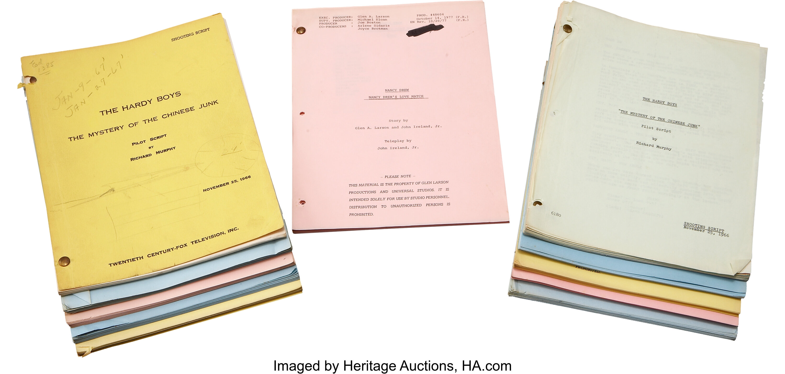 The Hardy Boys/Nancy Drew Mysteries Television Script | Lot #50061 ...