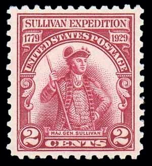 (657a) 1929, 2¢ Sullivan Expedition, lake color error... Stamps | Lot ...