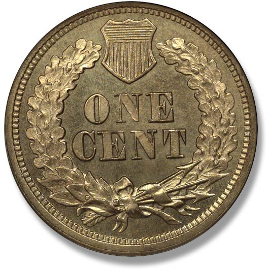 Heritage Auctions - Cents - Indian Head. Shield reverse.