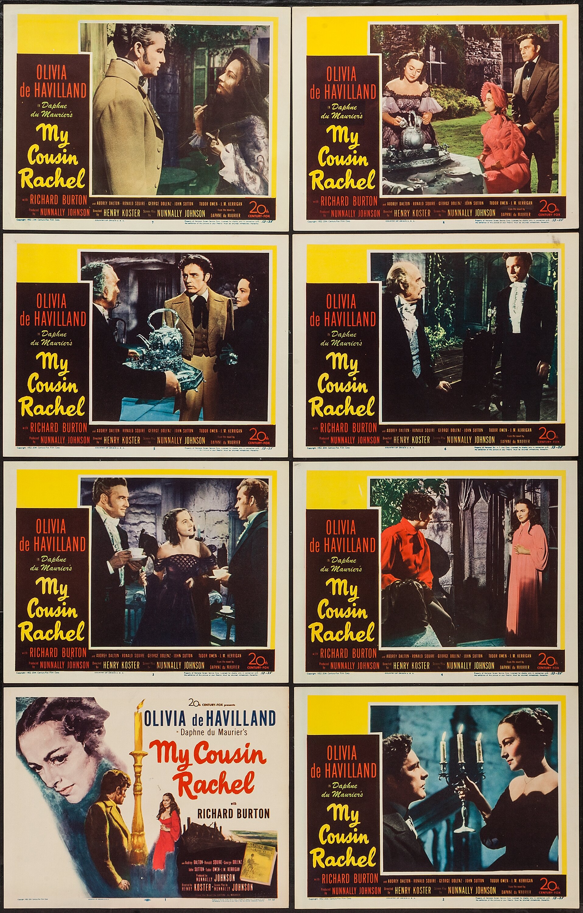 My Cousin Rachel (20th Century Fox, 1952). Lobby Card Set of 8 (11 ...