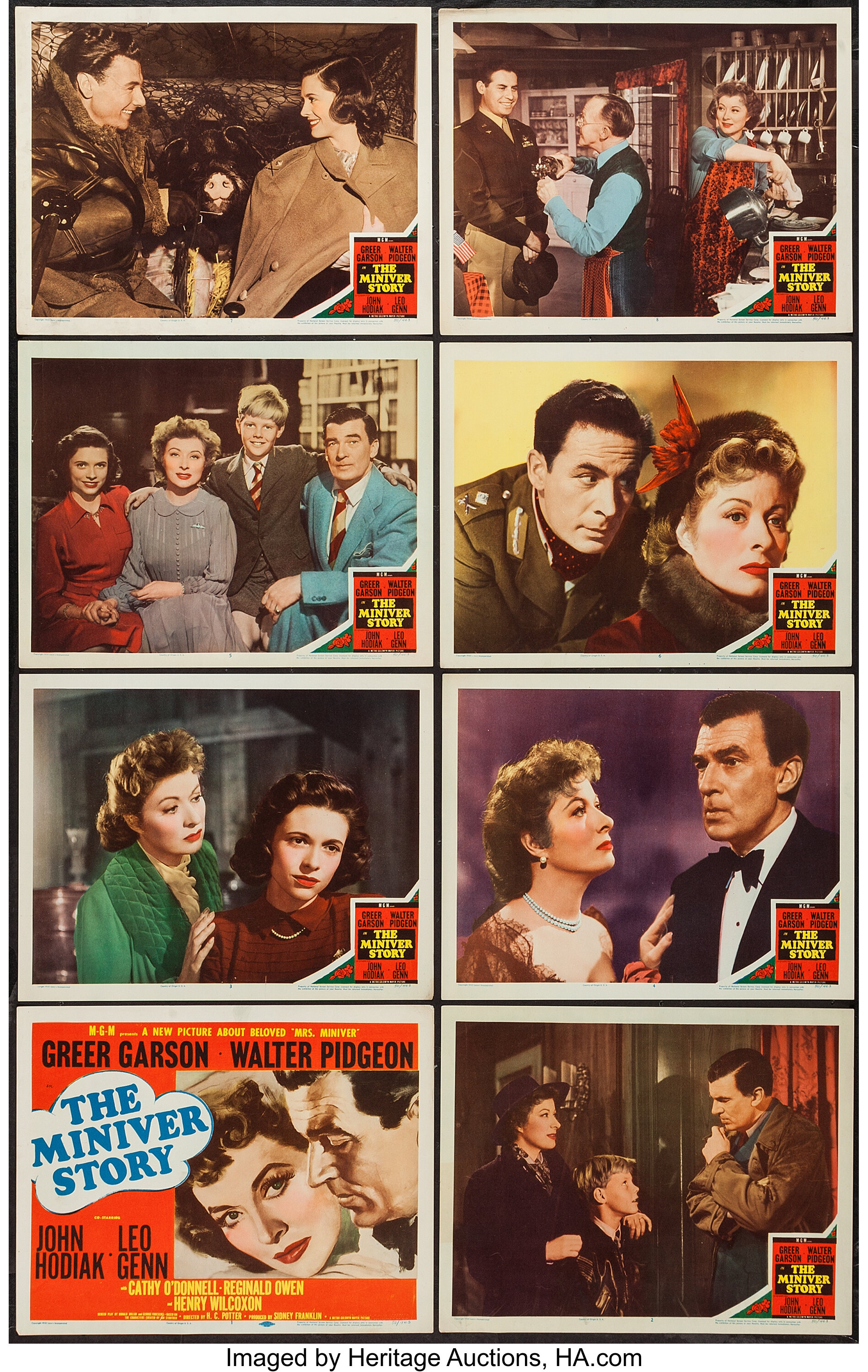 The Miniver Story (MGM, 1950). Lobby Card Set of 8 (11