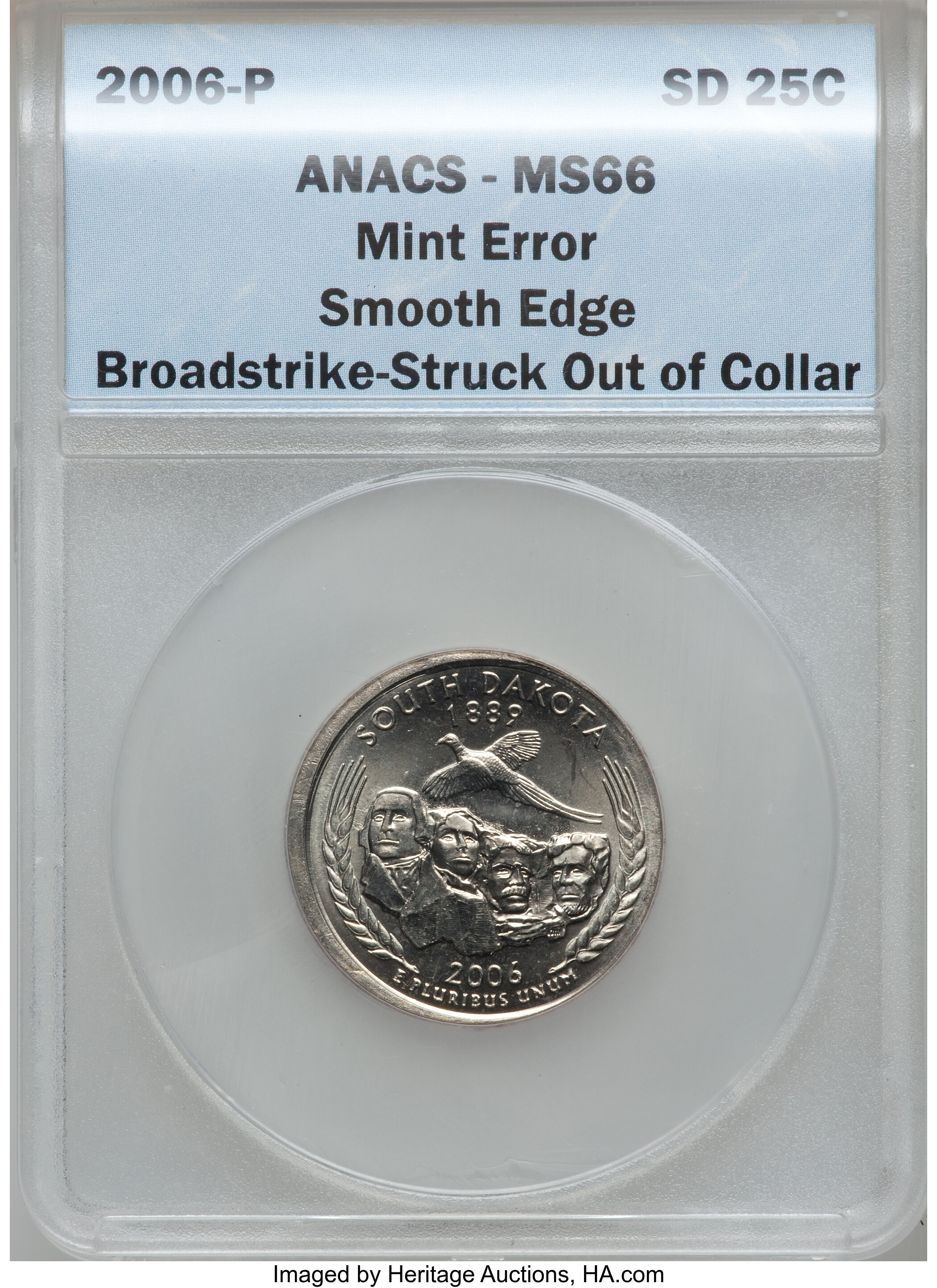 2006-P 25C Statehood Quarter South Dakota Broadstrike Struck