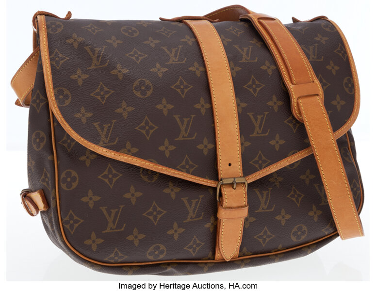 Sold at Auction: VINTAGE LOUIS VUITTON SAUMUR BROWN MONOGRAM BAG