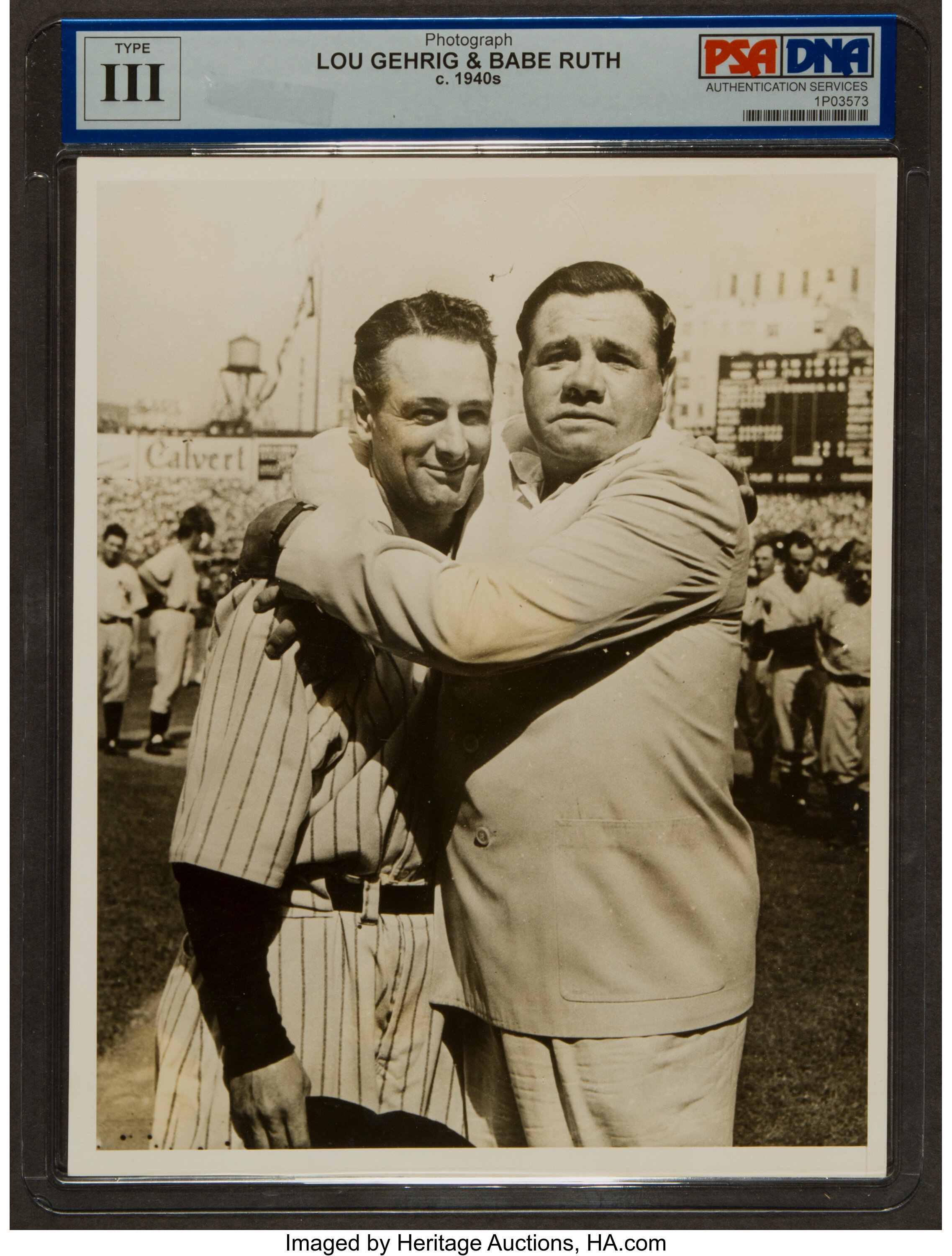 Circa 1940's Lou Gehrig and Babe Ruth Original Photograph PSA/DNA