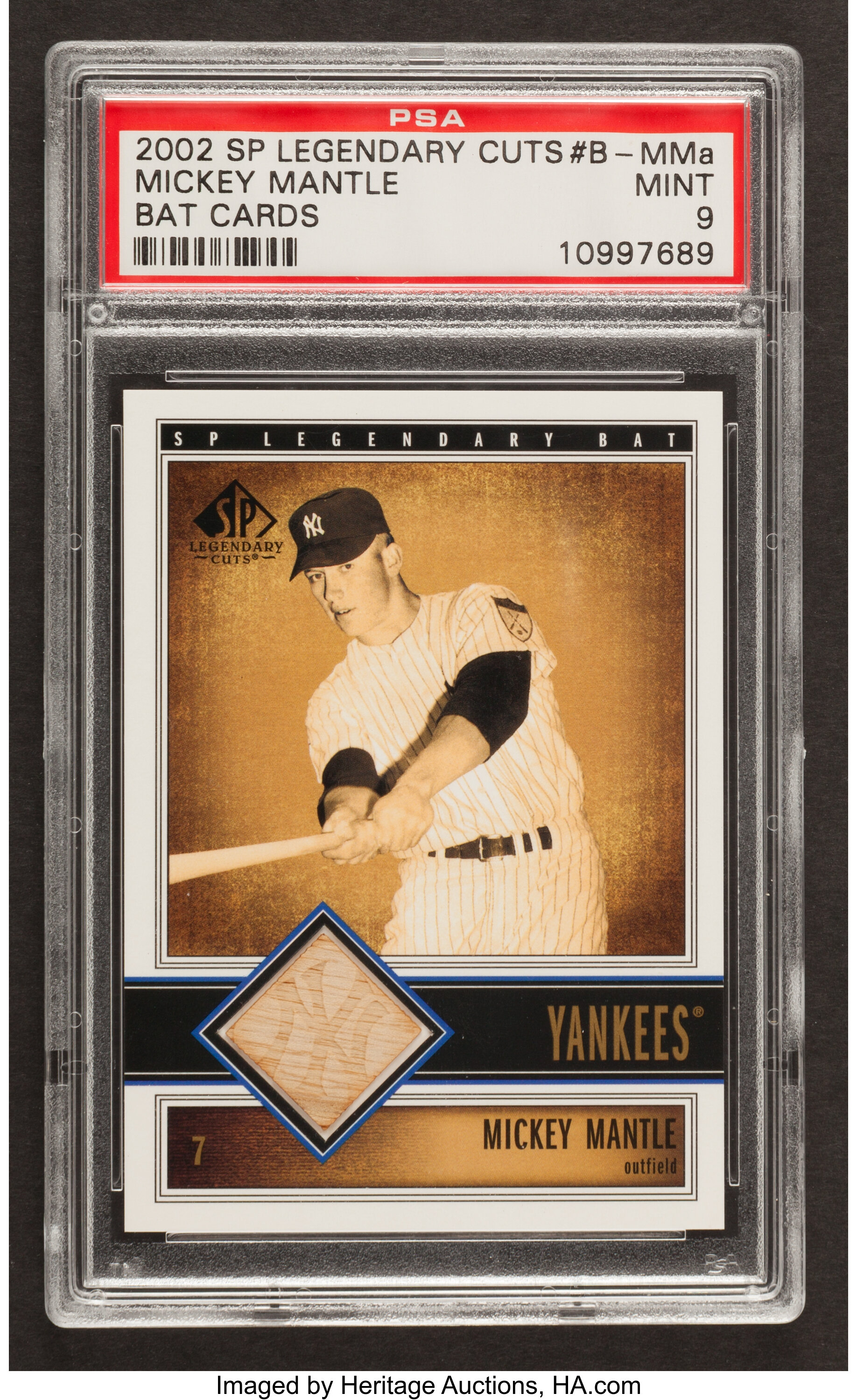 Mickey Mantle Game Used Bat Baseball Card