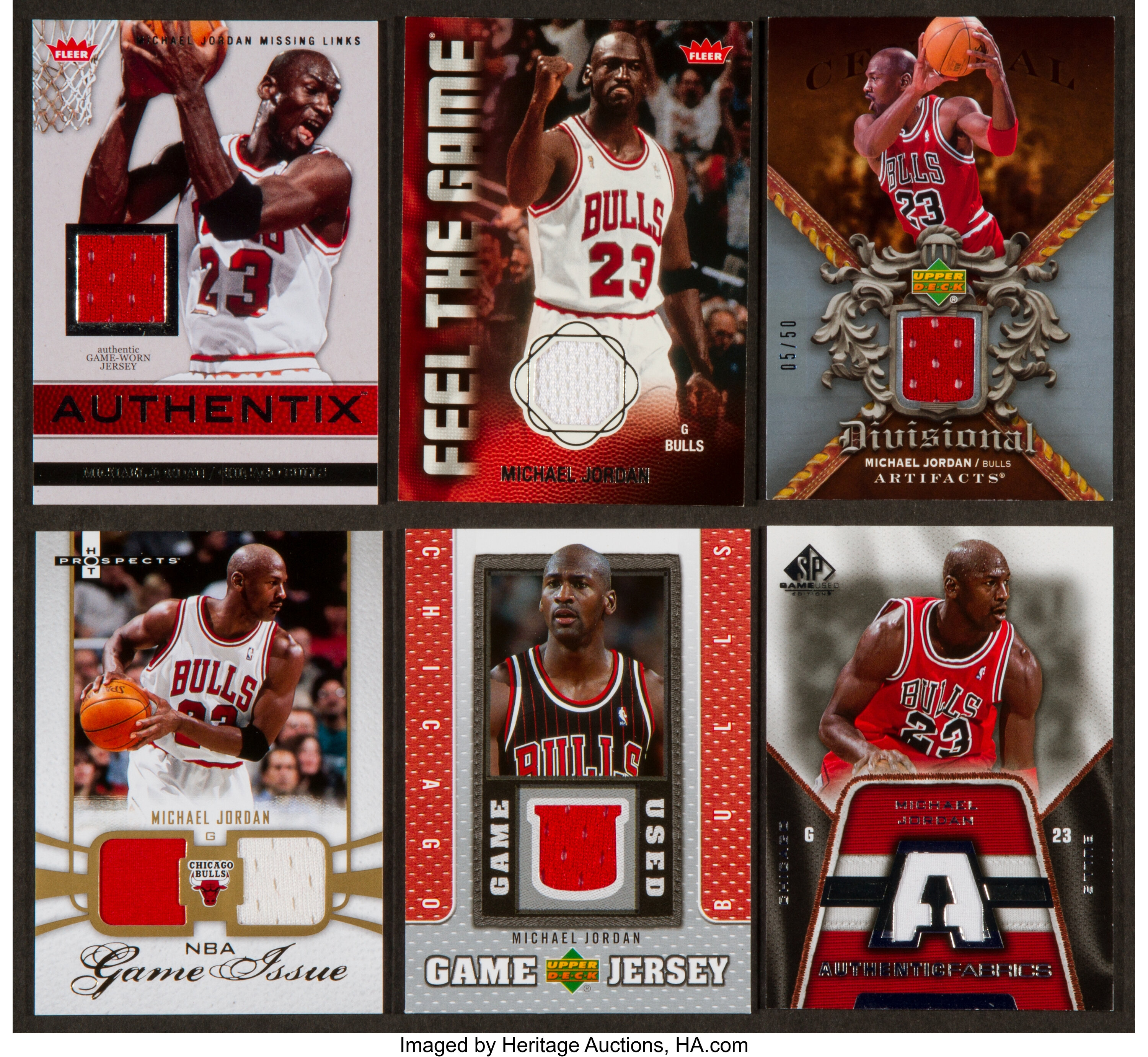 2008 - 2008 Michael Jordan Jersey Swatch Card Group (6). | Lot