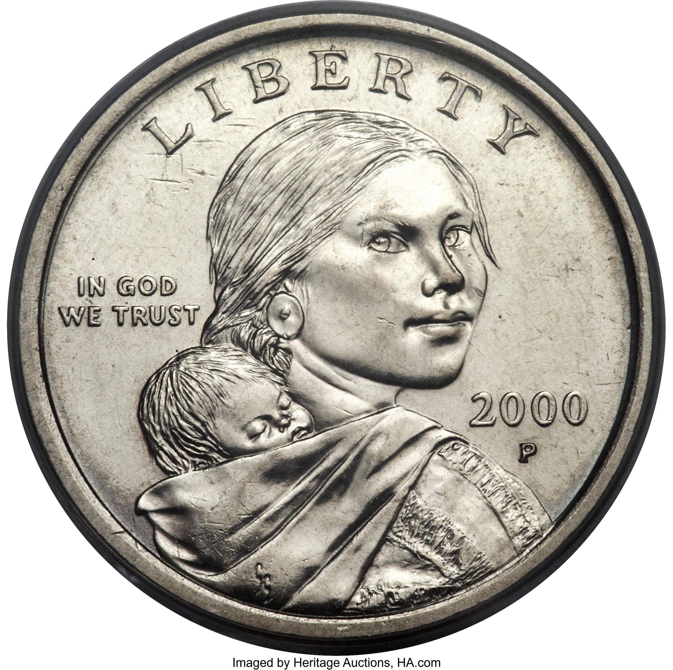 2000-P $1 Sacagawea Dollar -- Struck on an Anthony Dollar Planchet