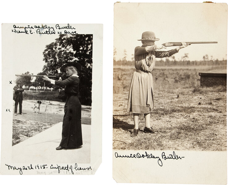 Annie Oakley: Two Fine Original Photos Showing Her Shooting. ... | Lot  #44157 | Heritage Auctions