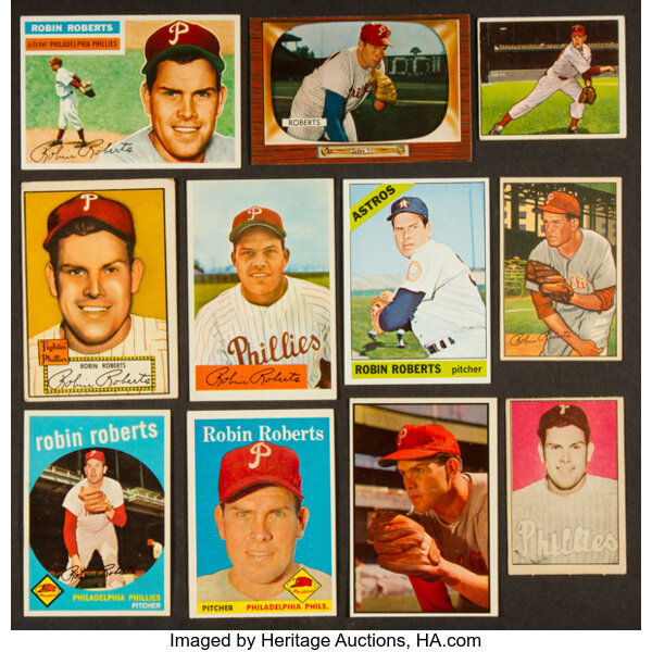 Sold at Auction: 1954 BOWMAN #95 ROBIN ROBERTS CARD