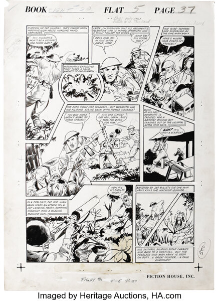 Paul Isip Fight Comics Complete 4 Page Story Bataan S Lot Heritage Auctions