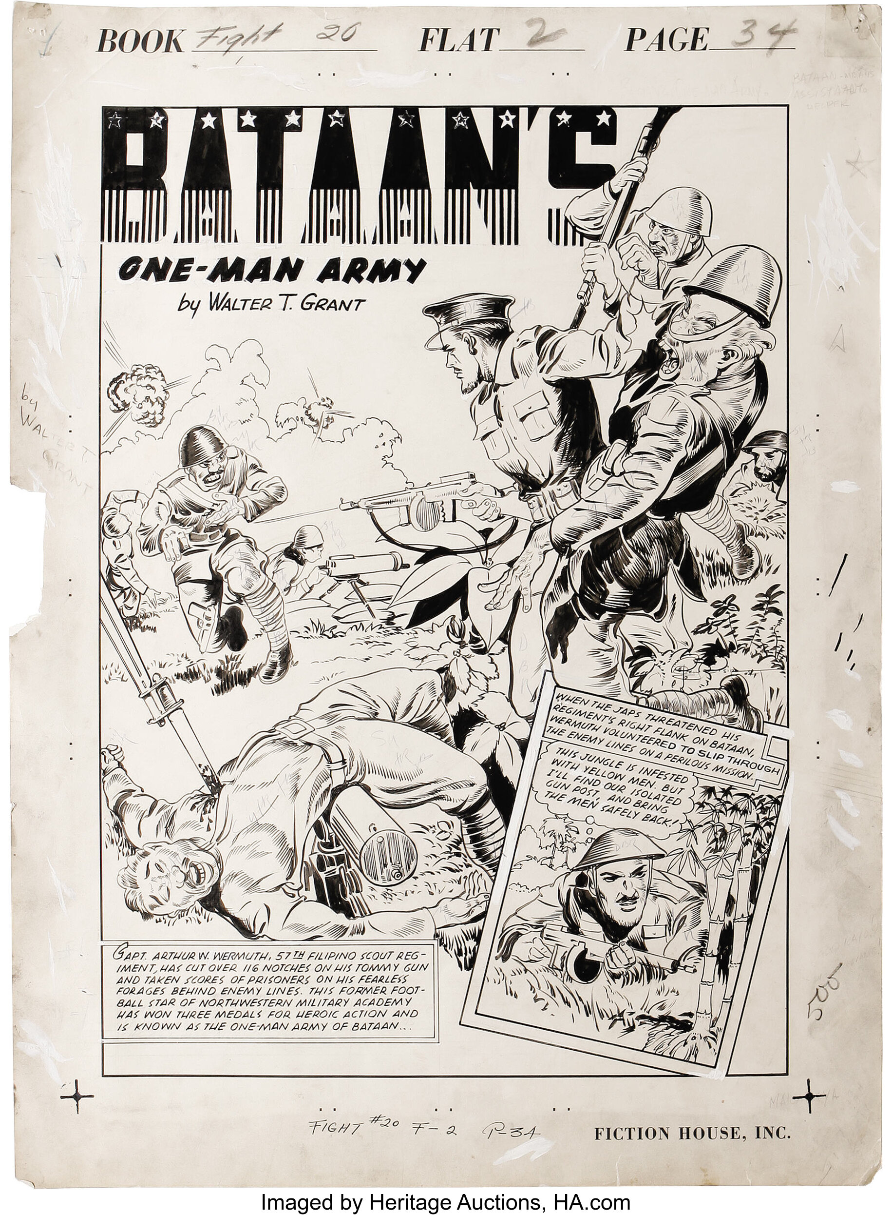 Paul Isip Fight Comics Complete 4 Page Story Bataan S Lot Heritage Auctions