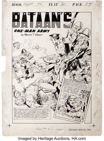 Paul Isip Fight Comics Complete 4 Page Story Bataan S Lot Heritage Auctions