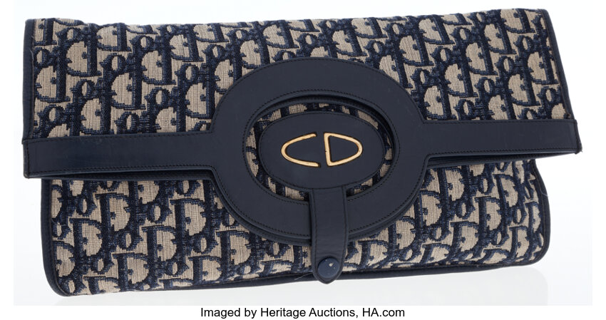 Christian Dior Vintage Monogram Fold Over Clutch Bag