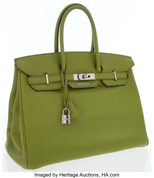 Hermes Birkin Handbag Vert Anis Swift with Palladium Hardware 35