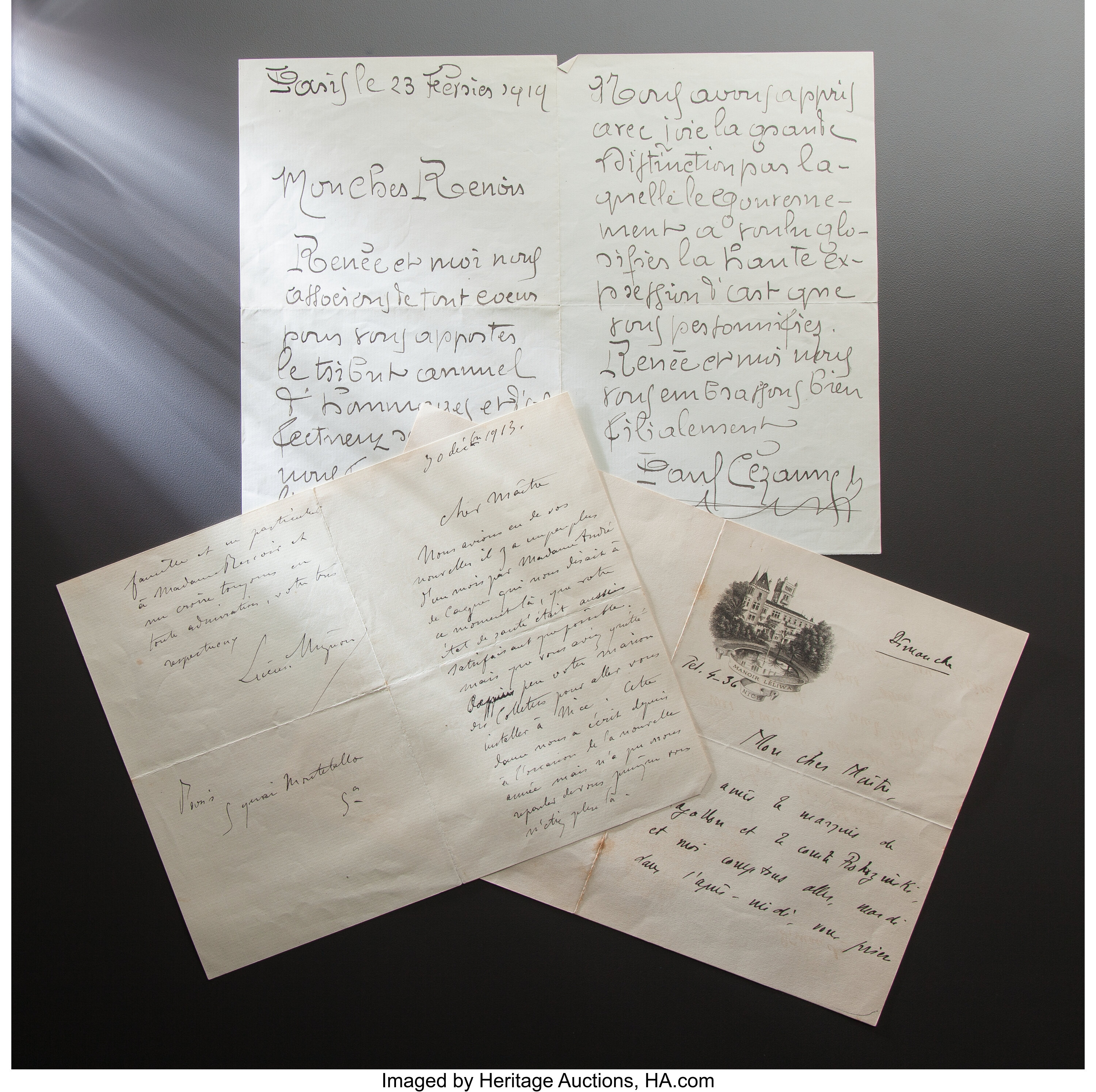 Collection Of Letters And Documents To Renoir The Renoir Lot 019 Heritage Auctions