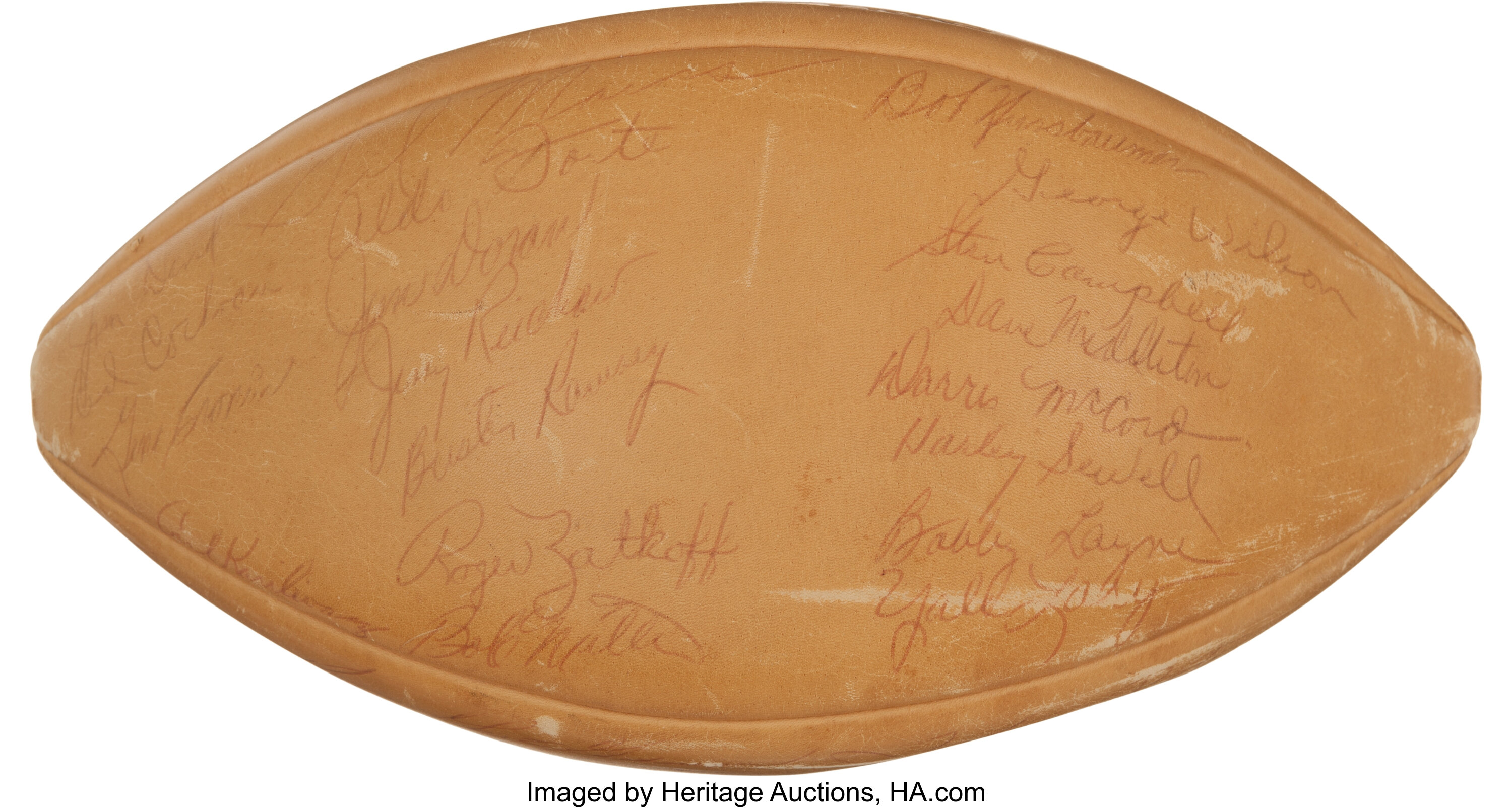 1957 Detroit Lions Team Signed Football - Championship Season