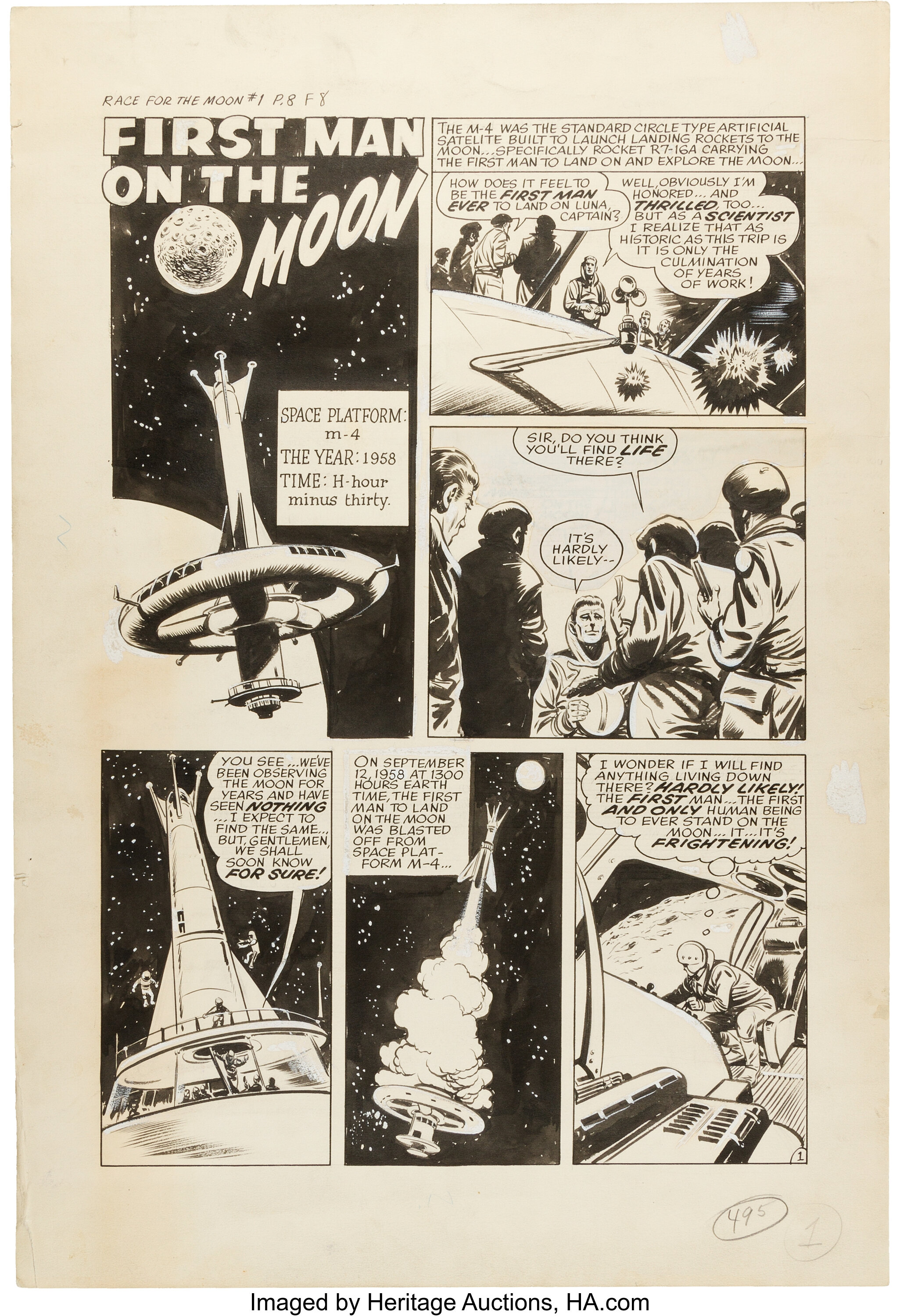 Bob Powell Race For The Moon 1 First Man On The Moon Page 8 Lot Heritage Auctions