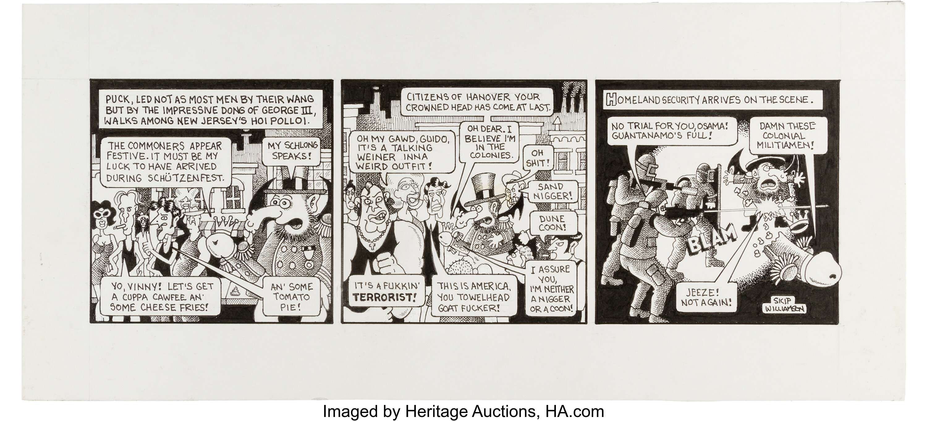 Skip Williamson Puck Comic Party Comic Strip Original Art | Lot #11601 ...