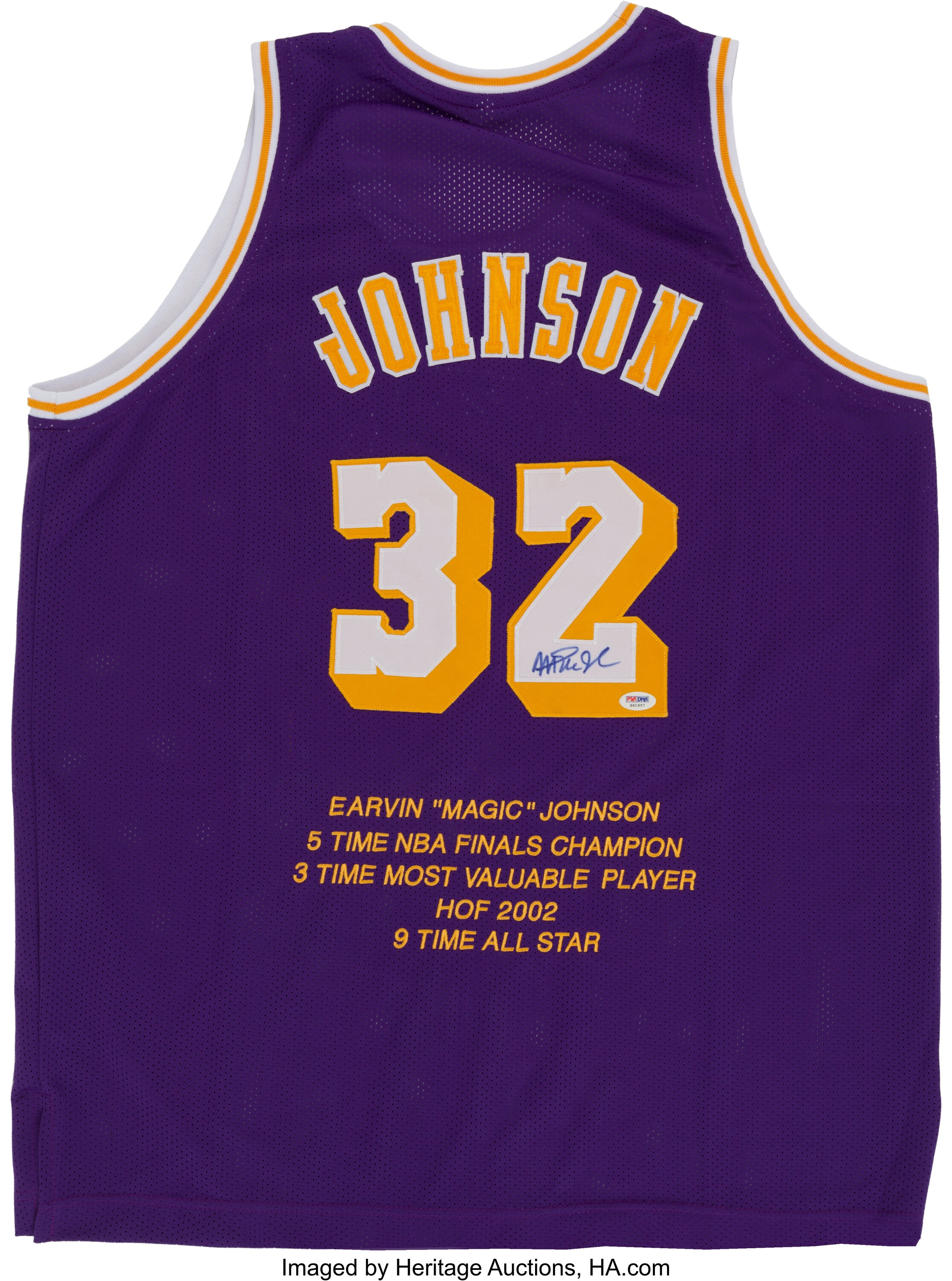 Sold at Auction: Magic Johnson signed Jersey