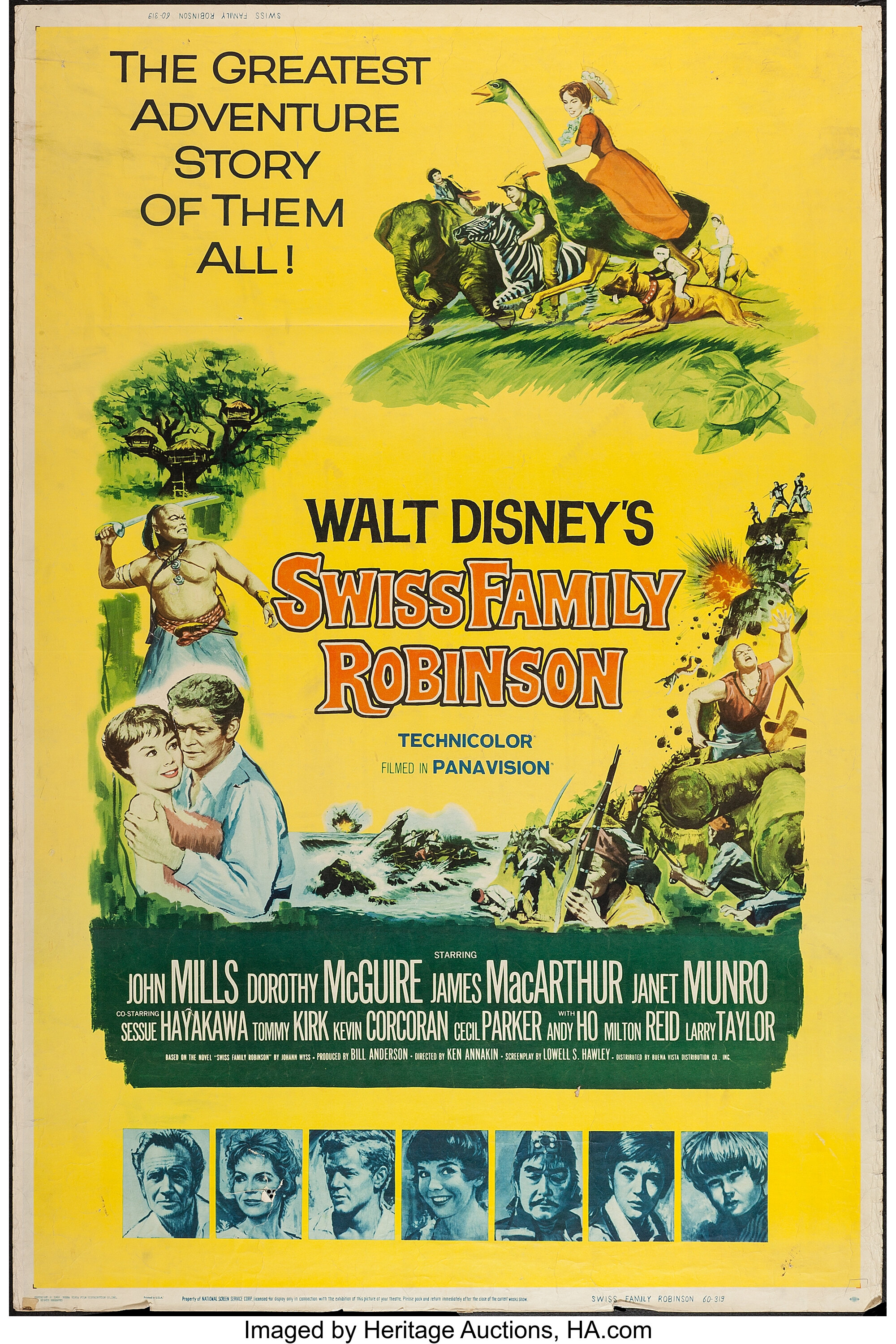 Swiss Family Robinson & Others Lot (Buena Vista, 1960). Posters (5 ...