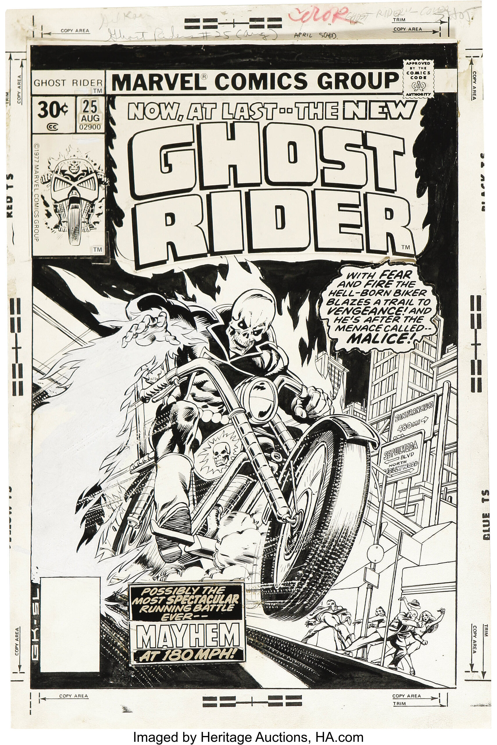 Hake's - GHOST RIDER VOL. 3 #19 COMIC PAGE ORIGINAL ART BY MARK